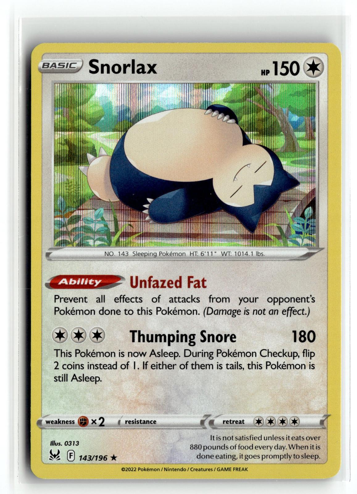 Pokemon tcg SWSH11: Lost Origin #143/196 Snorlax