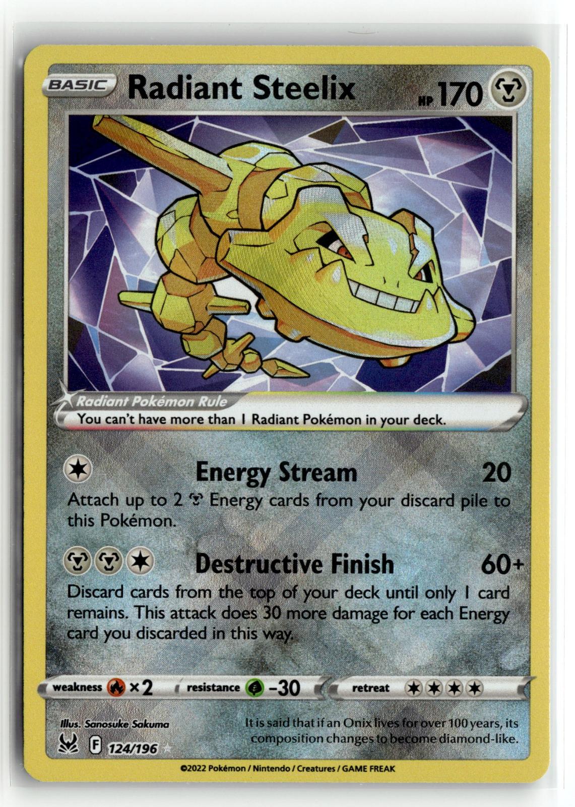 Pokemon tcg SWSH11: Lost Origin #124/196 Radiant Steelix