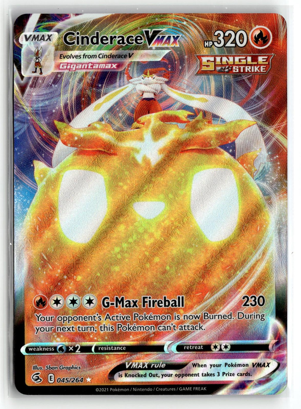 Pokemon tcg SWSH08: Fusion Strike #045/264 Cinderace VMAX
