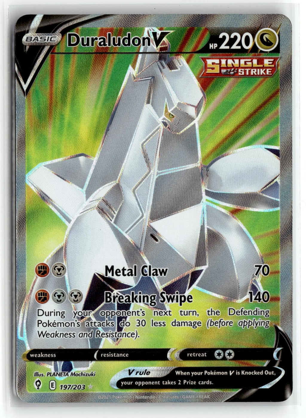 Pokemon tcg SWSH07: Evolving Skies #197/203 Duraludon V (Full Art)