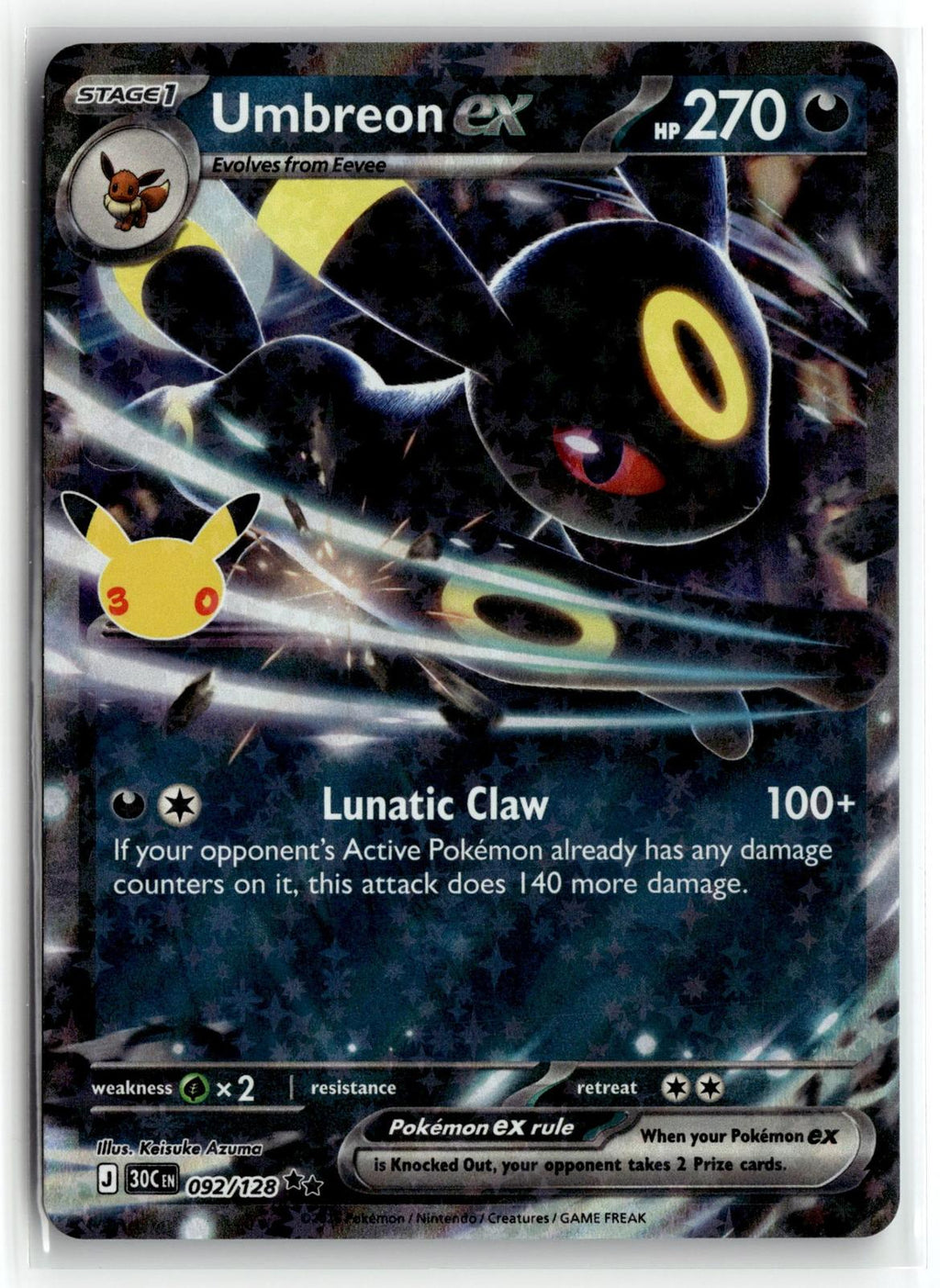 Pokemon tcg ME: 30th Celebration #092/128 Umbreon ex