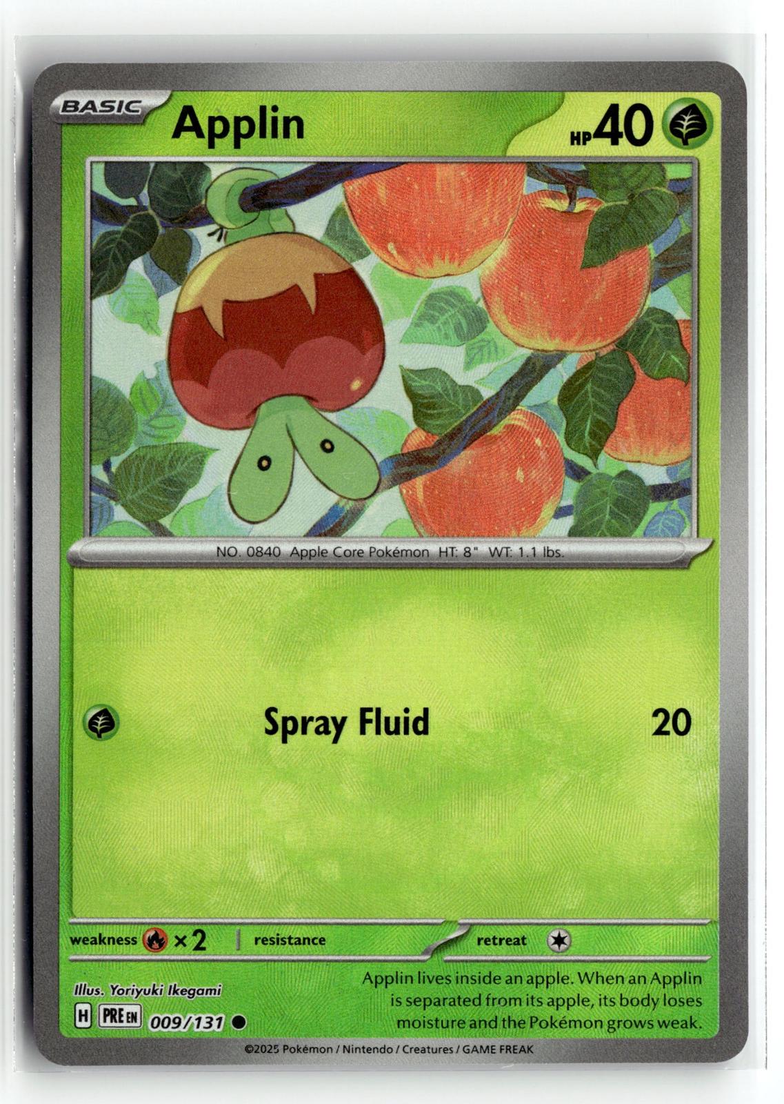 Pokemon tcg SV: Prismatic Evolutions #009/131 Applin (Master Ball Pattern)