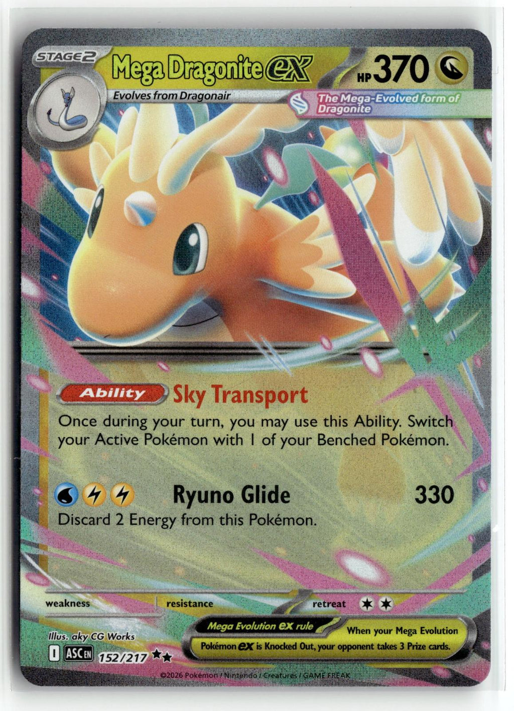 Pokemon tcg ME: Ascended Heroes #152/217 Mega Dragonite ex