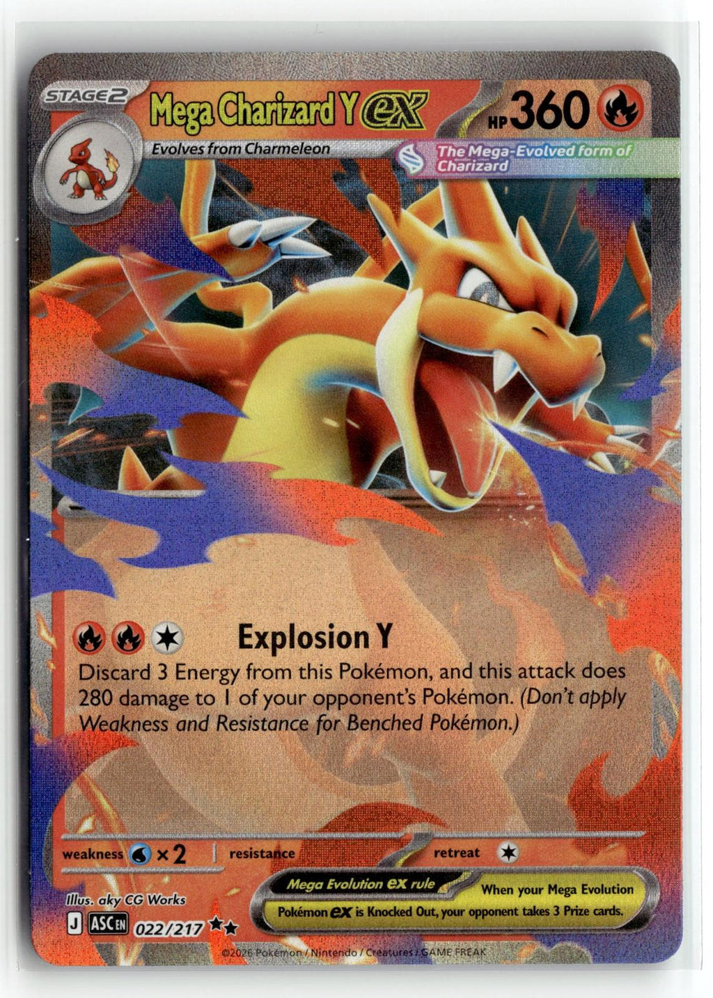 Pokemon tcg ME: Ascended Heroes #022/217 Mega Charizard Y ex