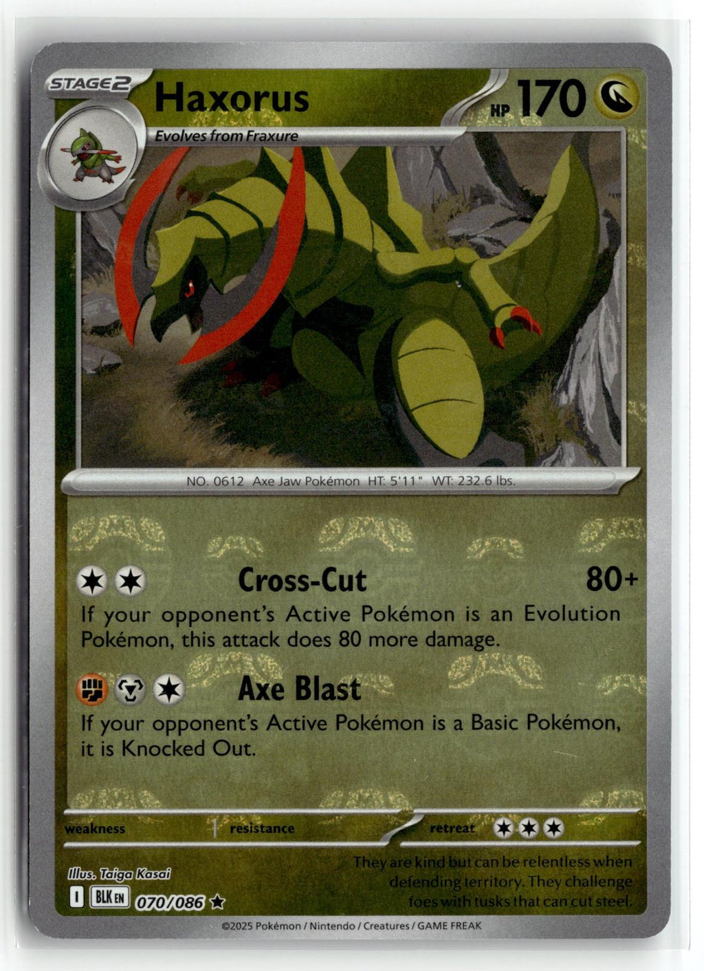 Pokemon tcg SV: Black Bolt #070/086 Haxorus (Master Ball Pattern)