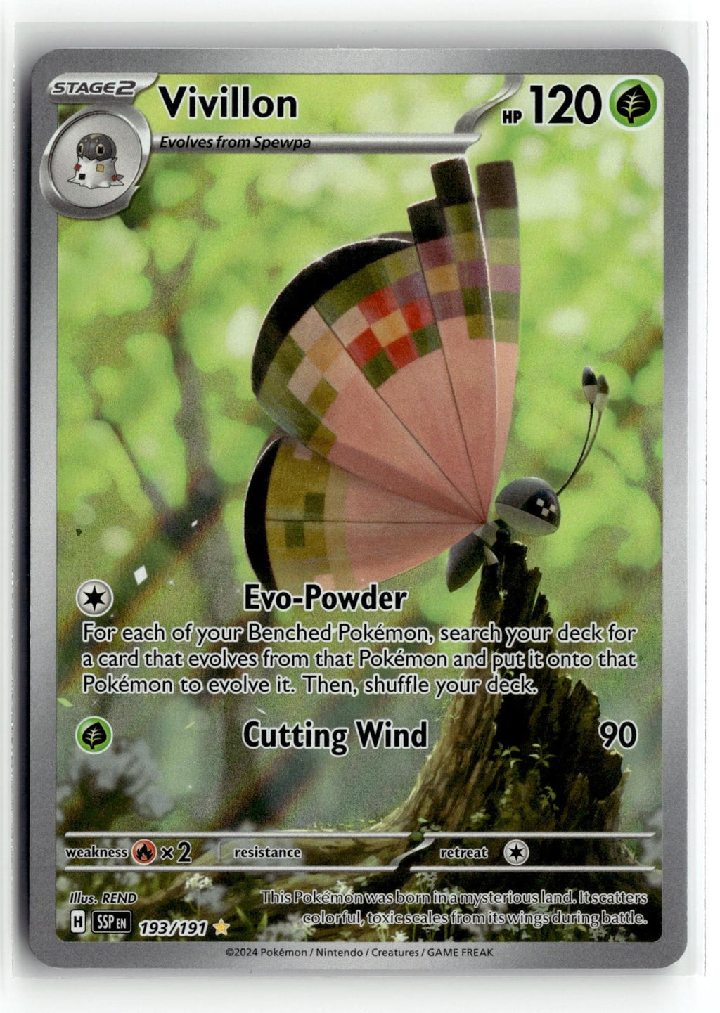 Pokemon tcg SV08: Surging Sparks #193/191 Vivillon