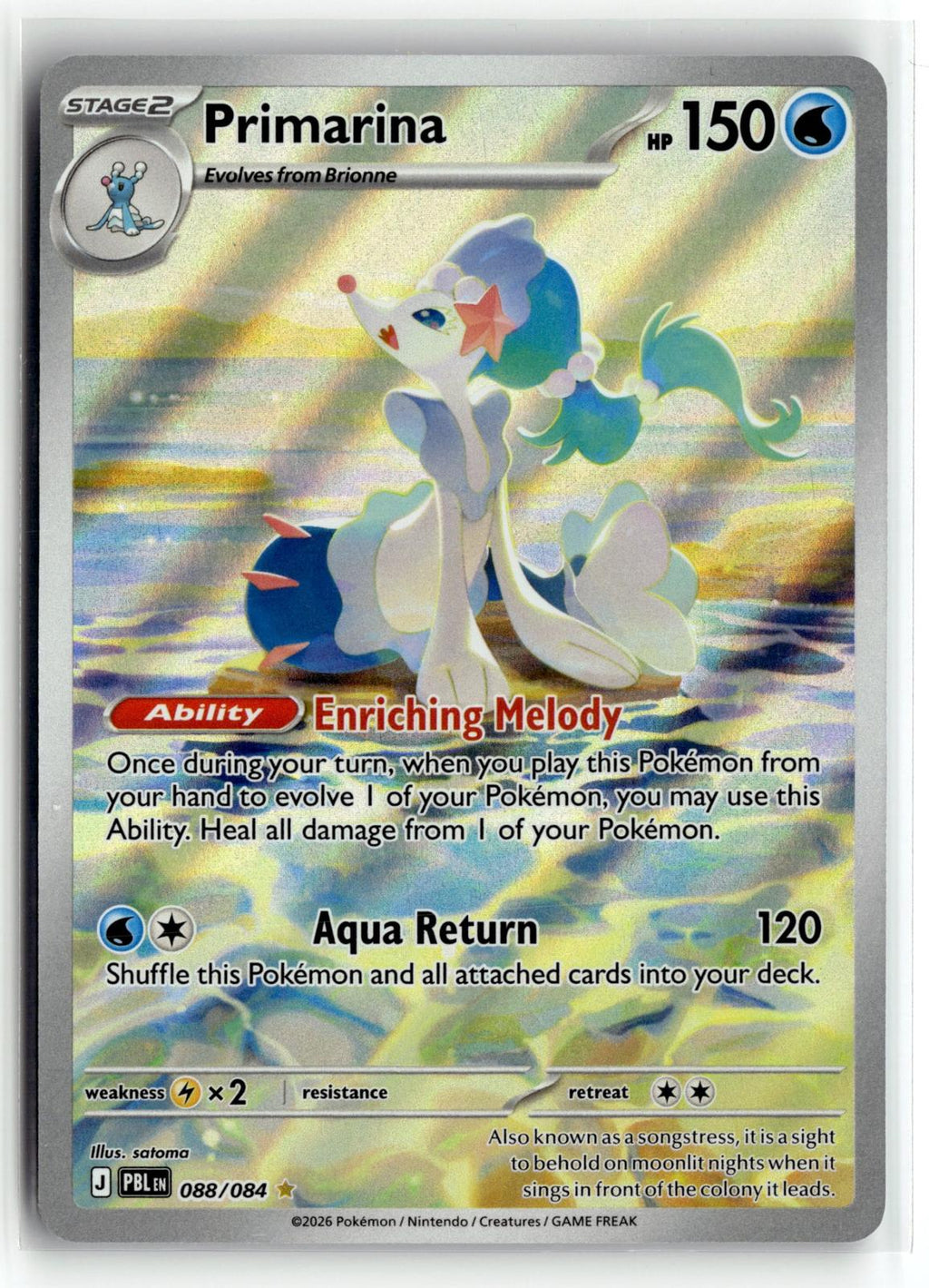 Pokemon tcg ME05: Pitch Black #088/084 Primarina