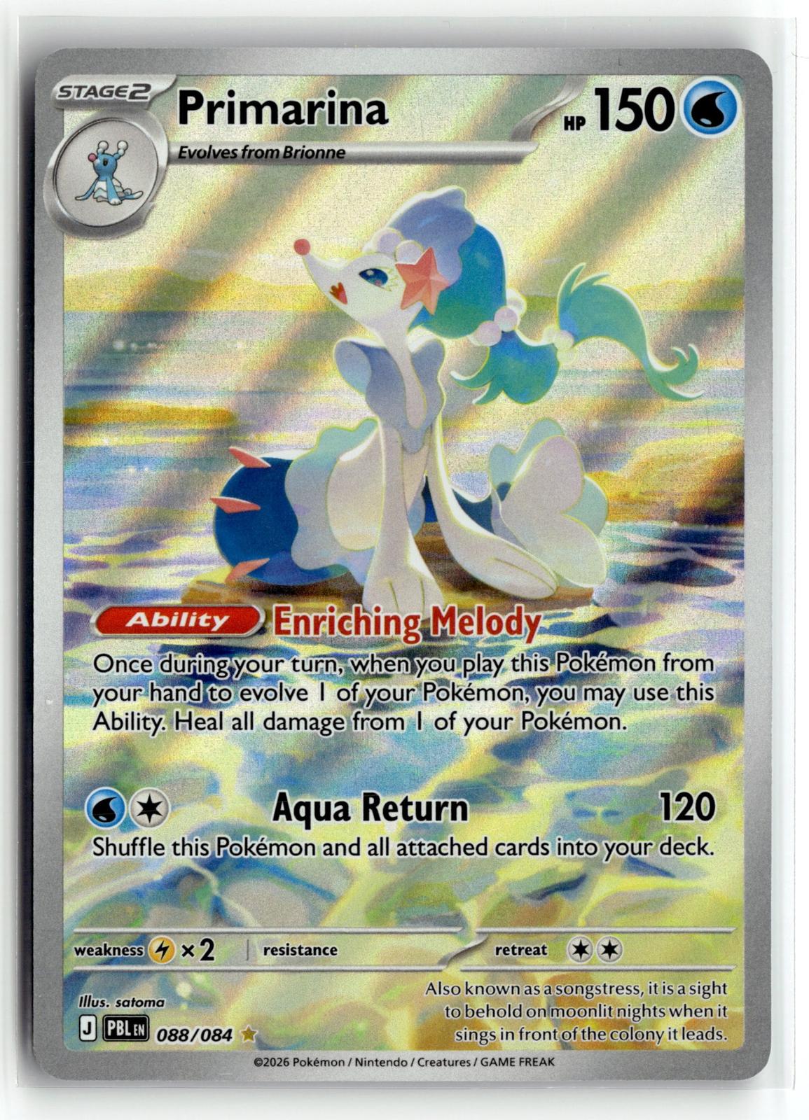 Pokemon tcg ME05: Pitch Black #088/084 Primarina