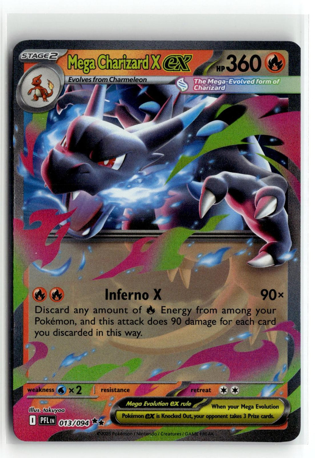 Pokemon tcg ME02: Phantasmal Flames #013/094 Mega Charizard X ex