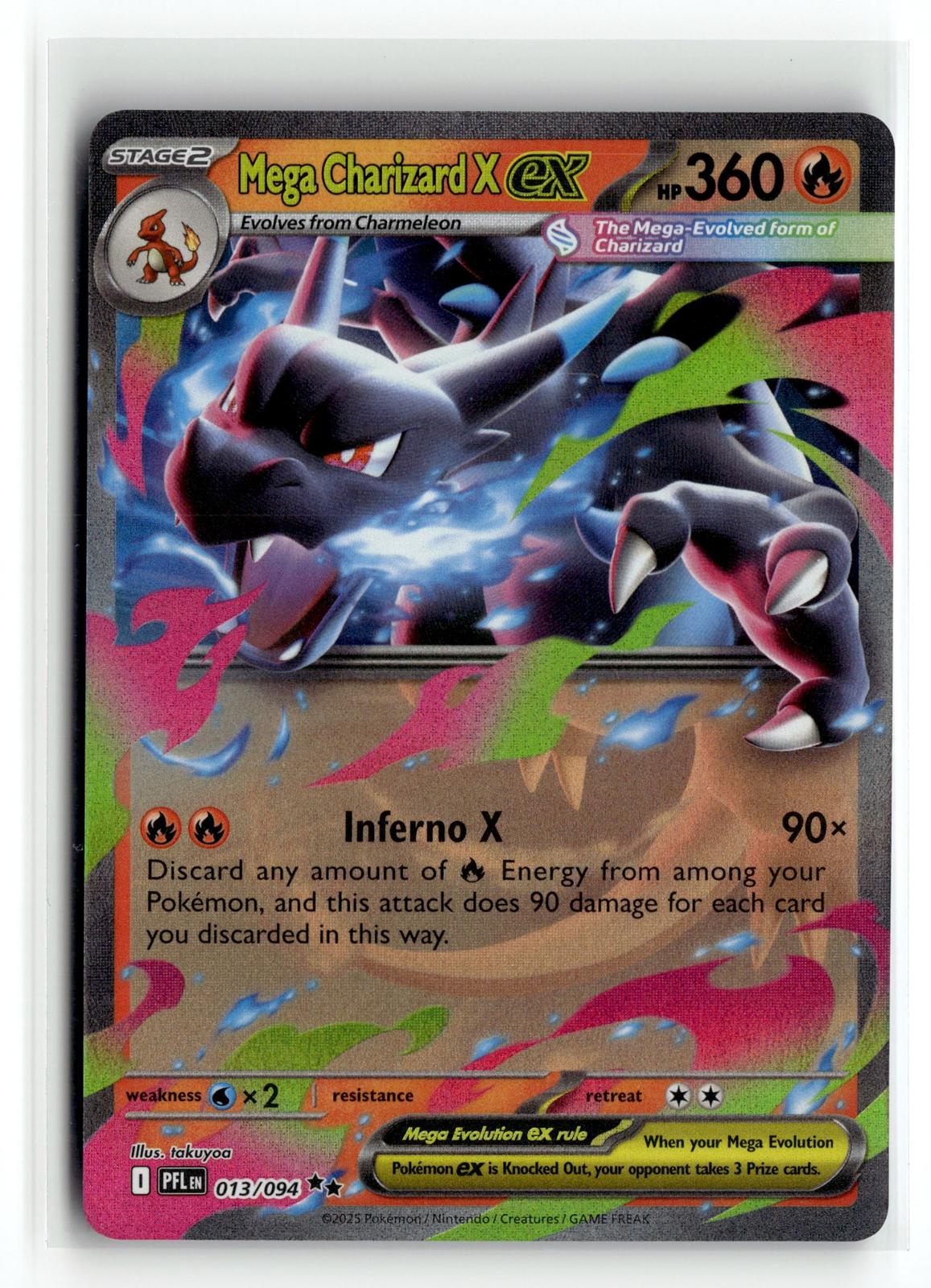 Pokemon tcg ME02: Phantasmal Flames #013/094 Mega Charizard X ex