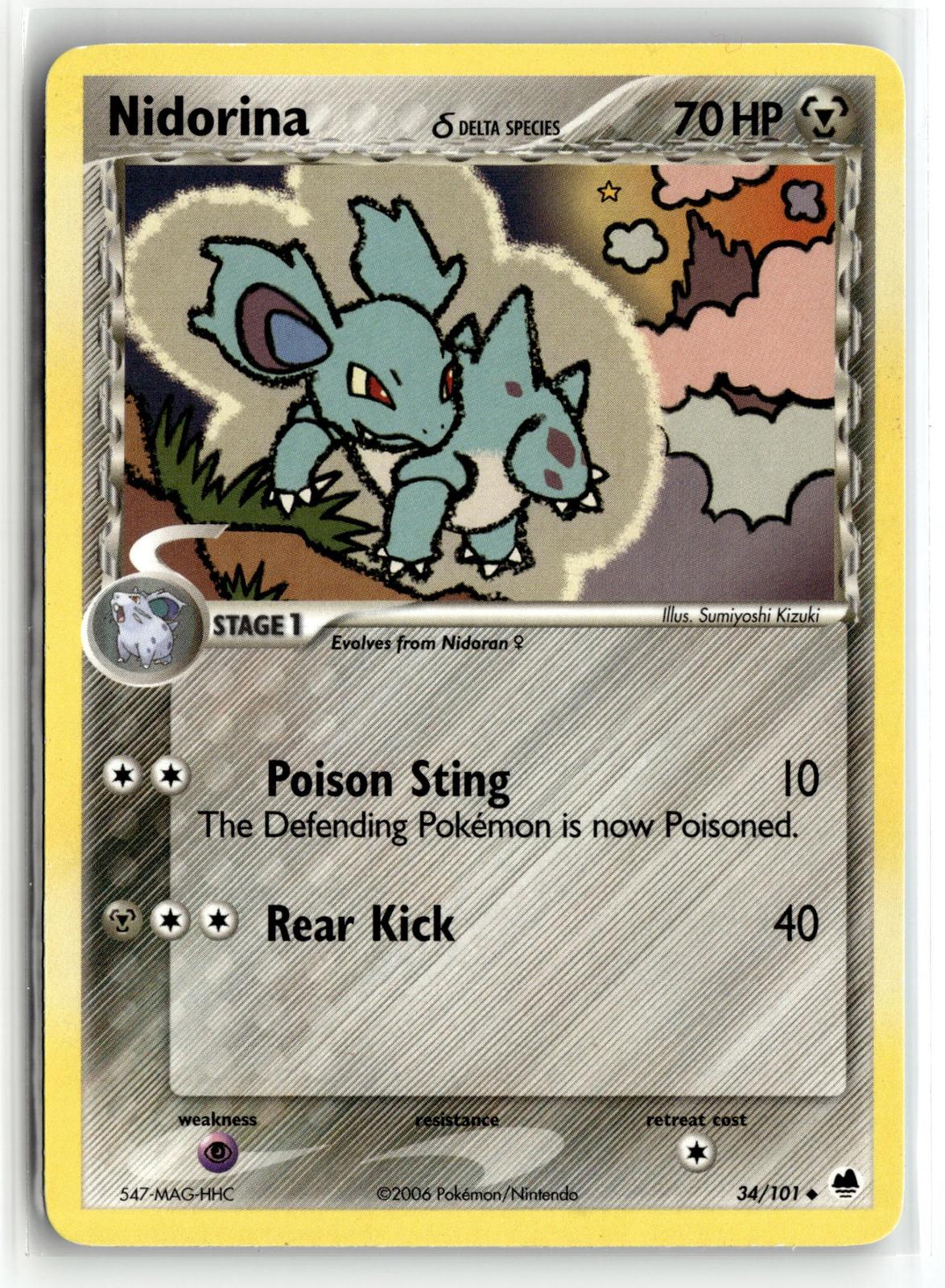Pokemon tcg EX Dragon Frontiers #34/101 Nidorina (Delta Species)