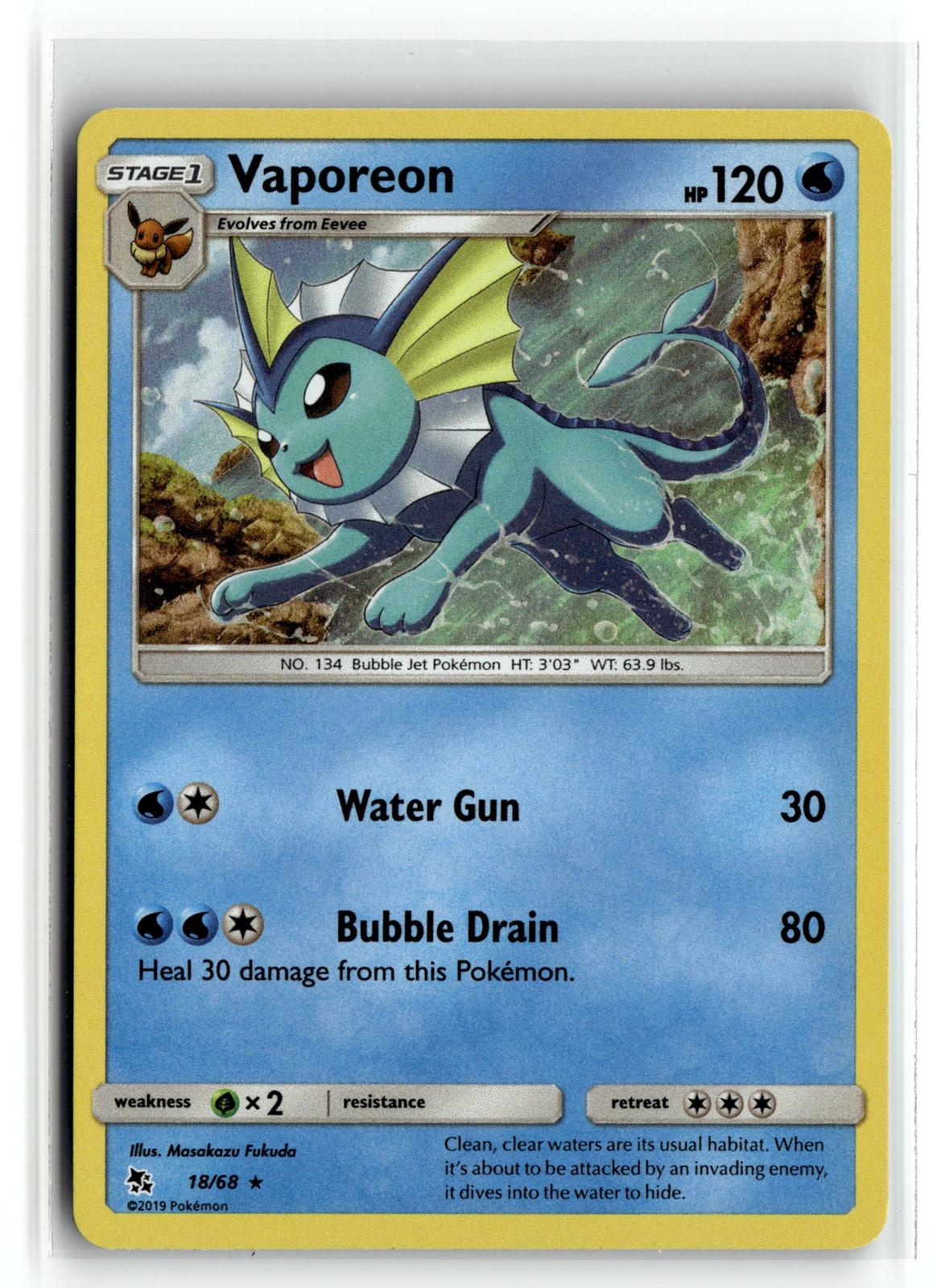 Pokemon tcg Hidden Fates #18/68 Vaporeon
