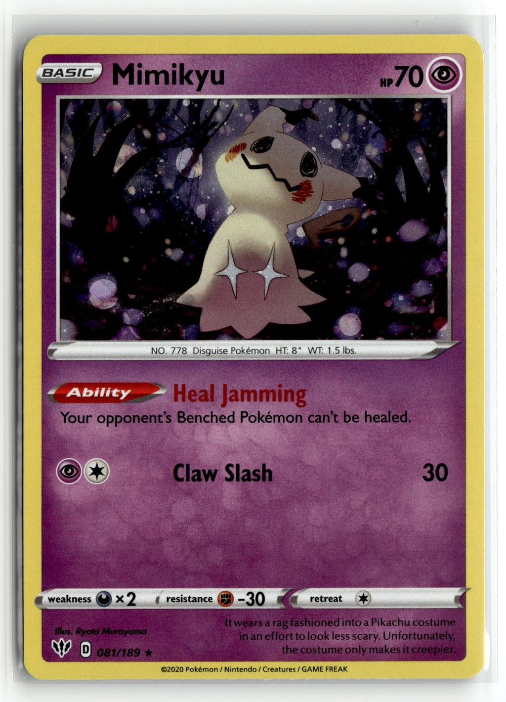 Pokemon tcg SWSH03: Darkness Ablaze #081/189 Mimikyu