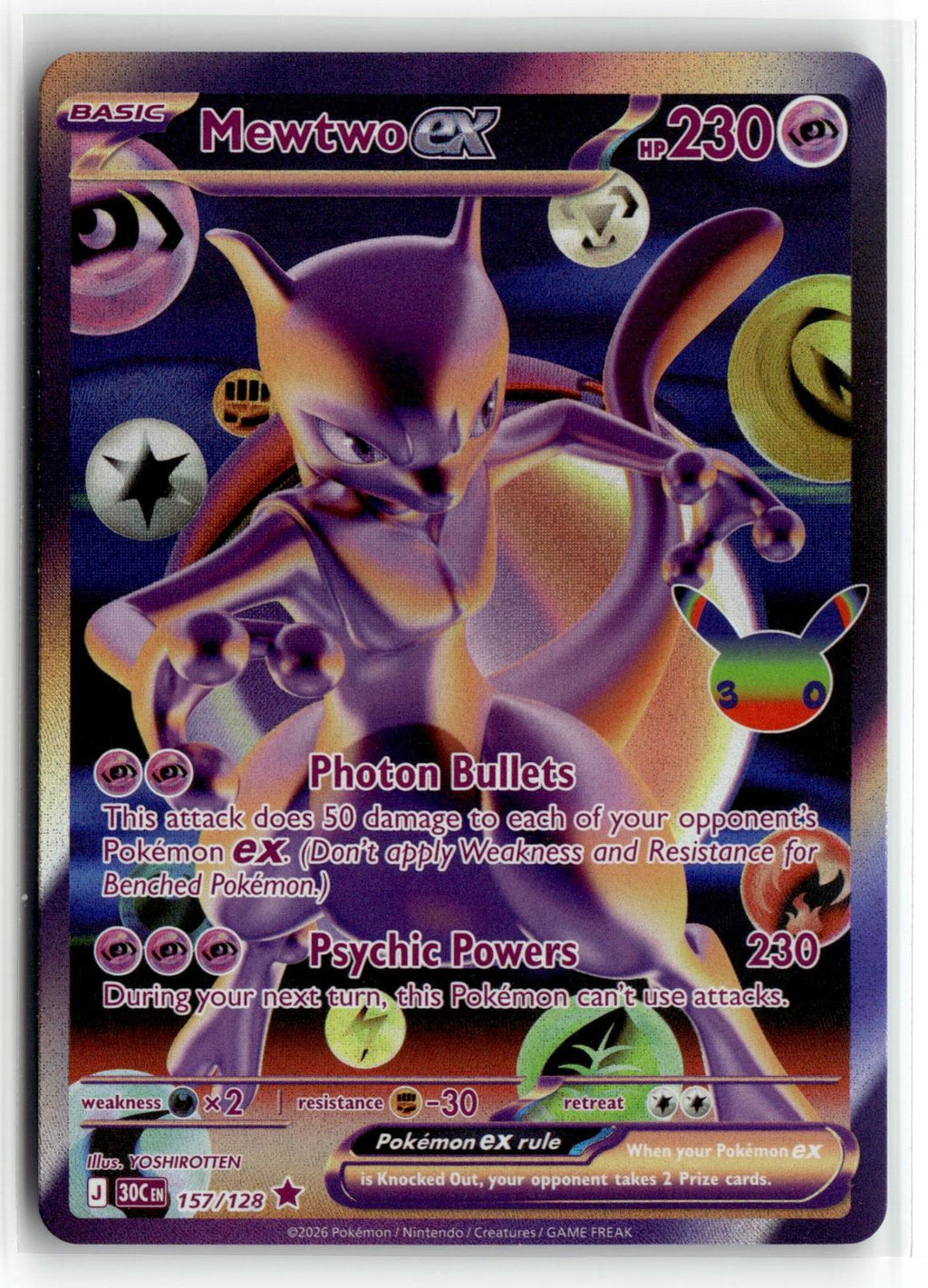Pokemon tcg ME: 30th Celebration #157/128 Mewtwo ex