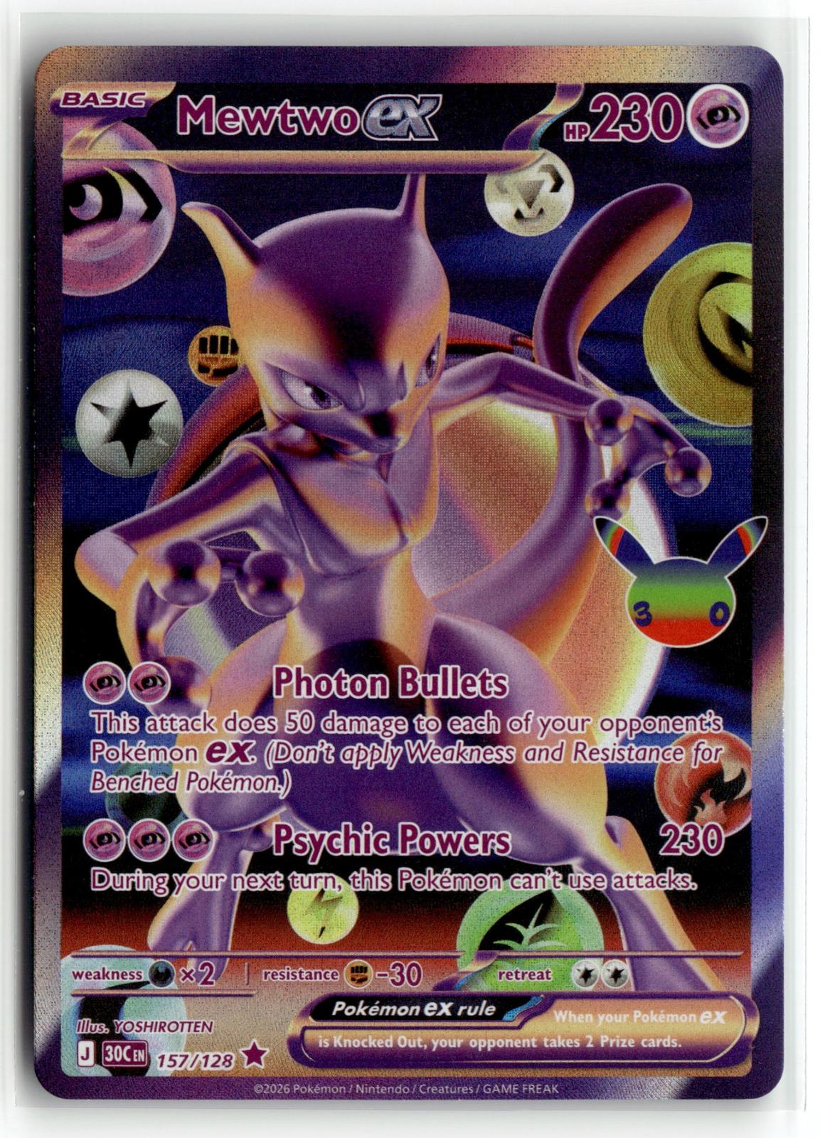 Pokemon tcg ME: 30th Celebration #157/128 Mewtwo ex