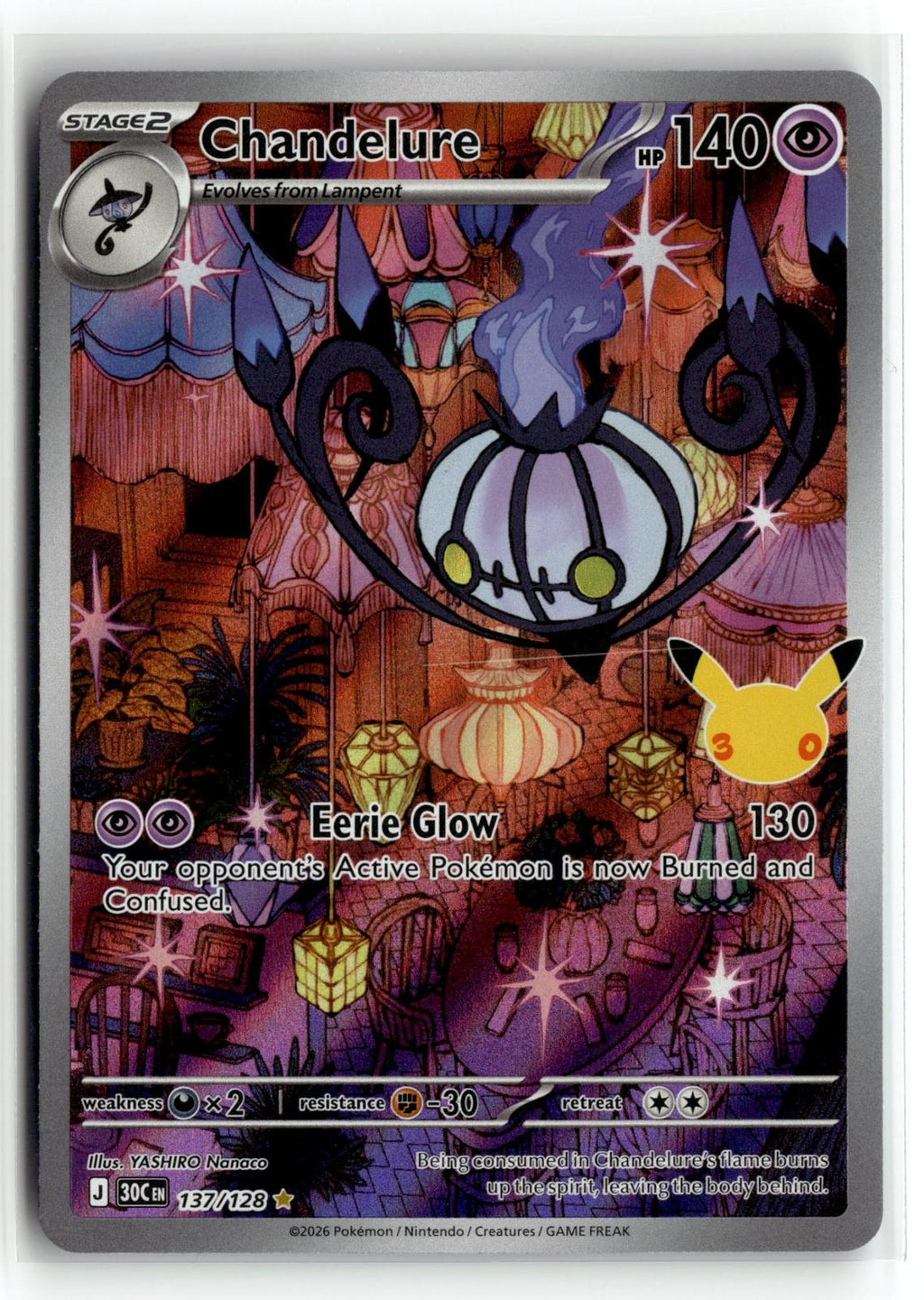Pokemon tcg ME: 30th Celebration #137/128 Chandelure