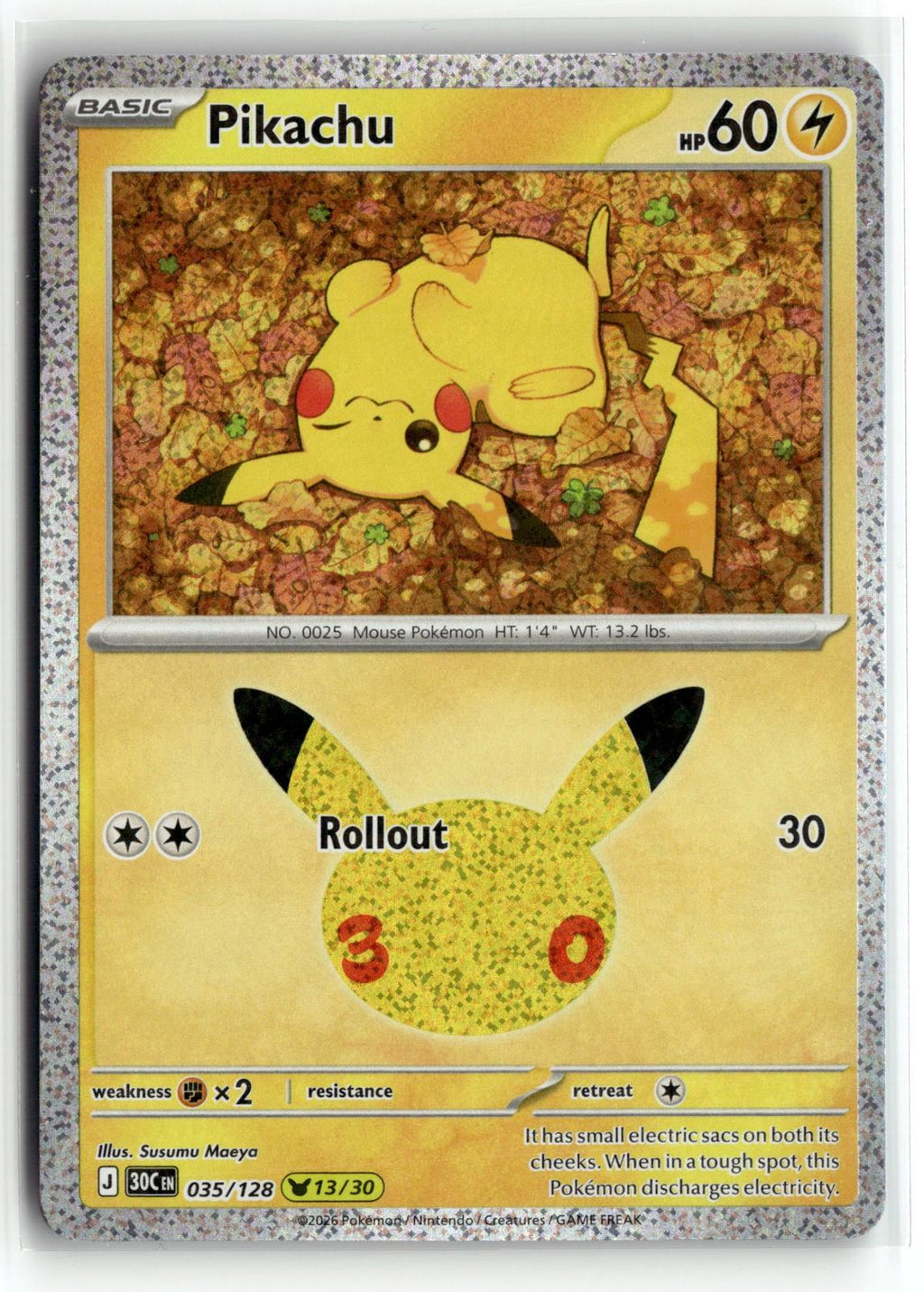 Pokemon tcg ME: 30th Celebration #035/128 Pikachu