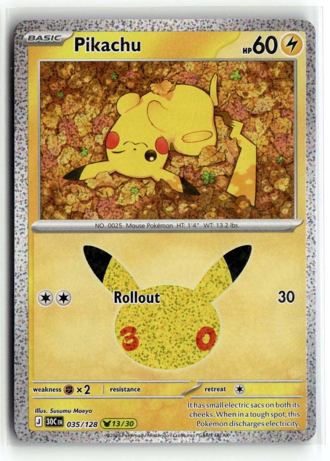 Pokemon tcg ME: 30th Celebration #035/128 Pikachu