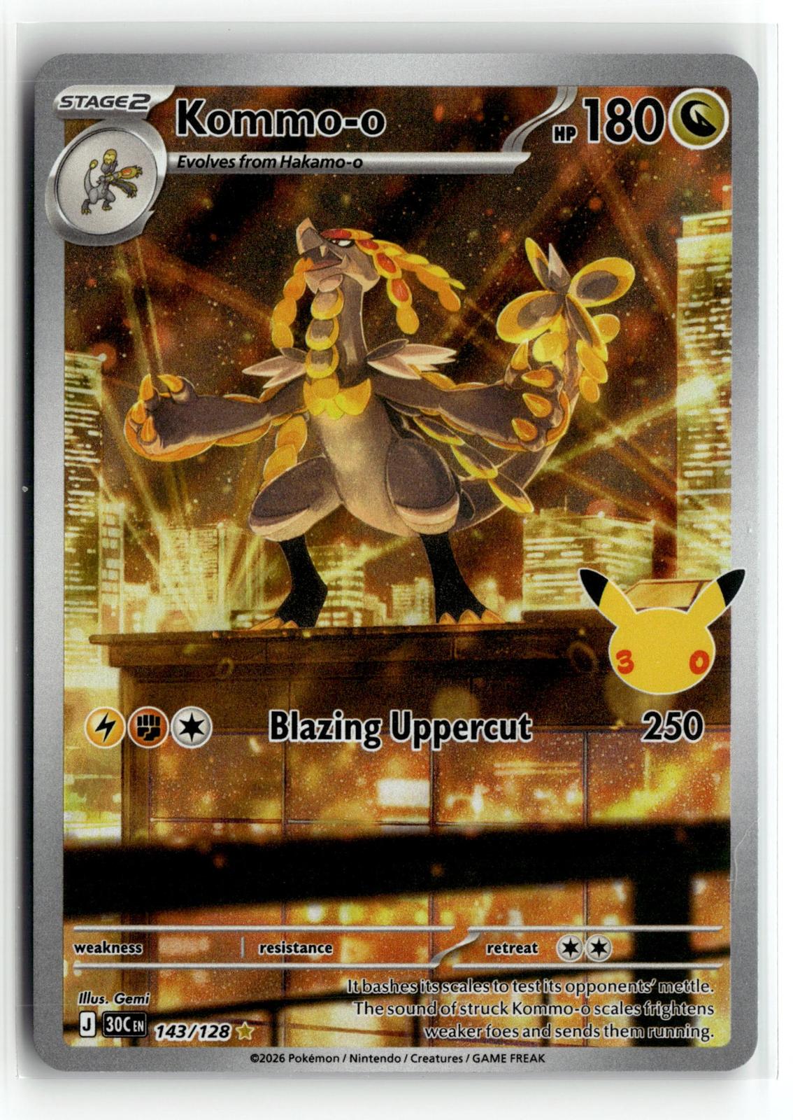 Pokemon tcg ME: 30th Celebration #143/128 Kommo-o