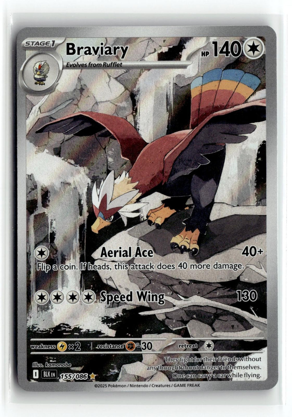 Pokemon tcg SV: Black Bolt #155/086 Braviary