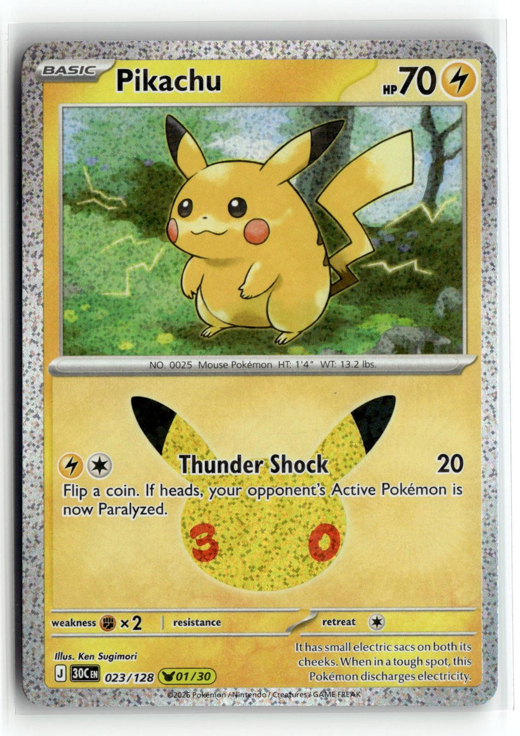Pokemon tcg ME: 30th Celebration #023/128 Pikachu