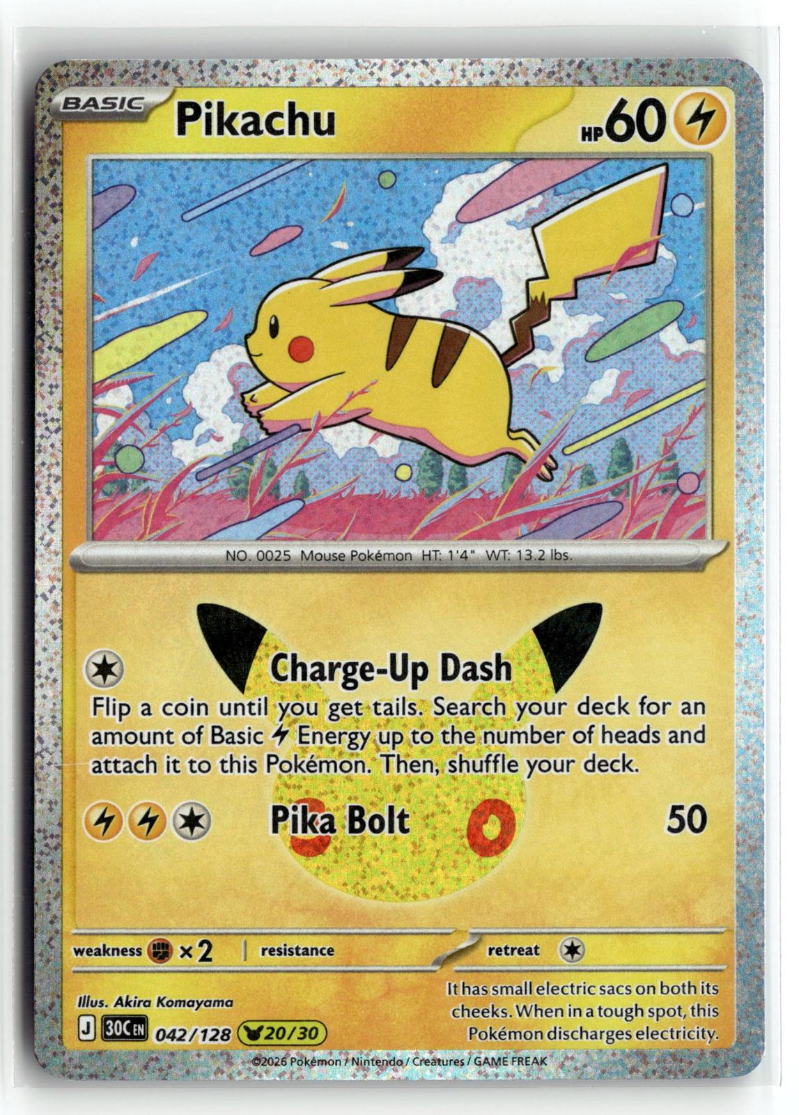 Pokemon tcg ME: 30th Celebration #042/128 Pikachu
