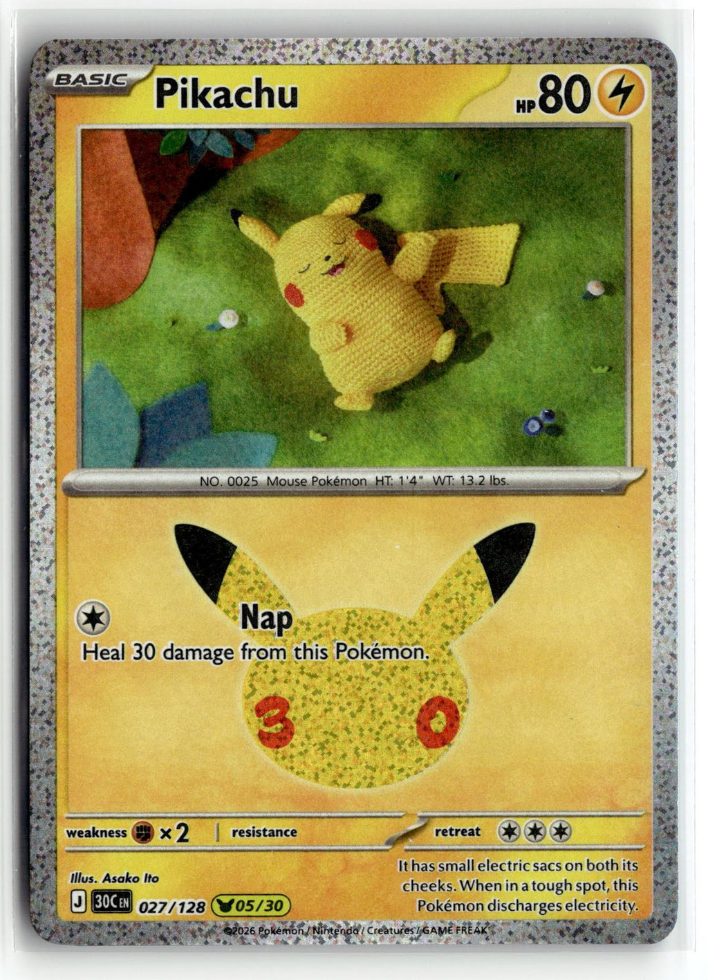 Pokemon tcg ME: 30th Celebration #027/128 Pikachu