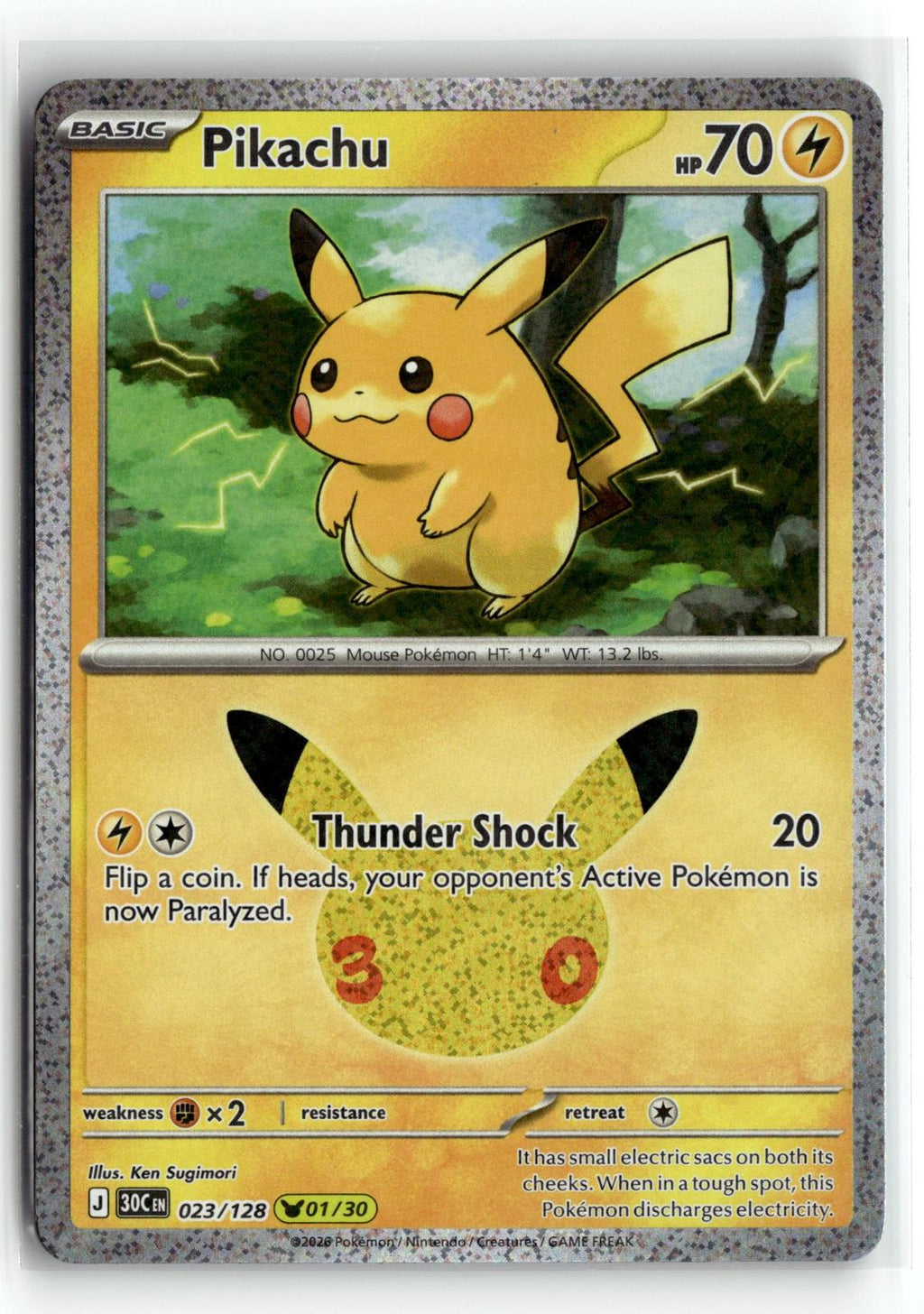 Pokemon tcg ME: 30th Celebration #023/128 Pikachu