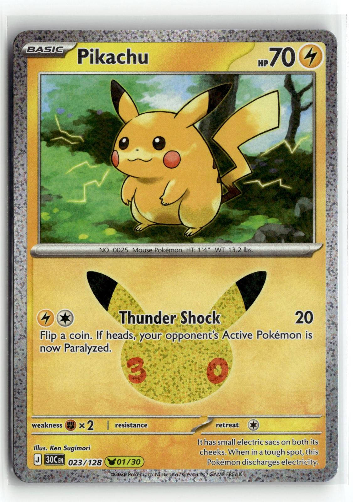 Pokemon tcg ME: 30th Celebration #023/128 Pikachu