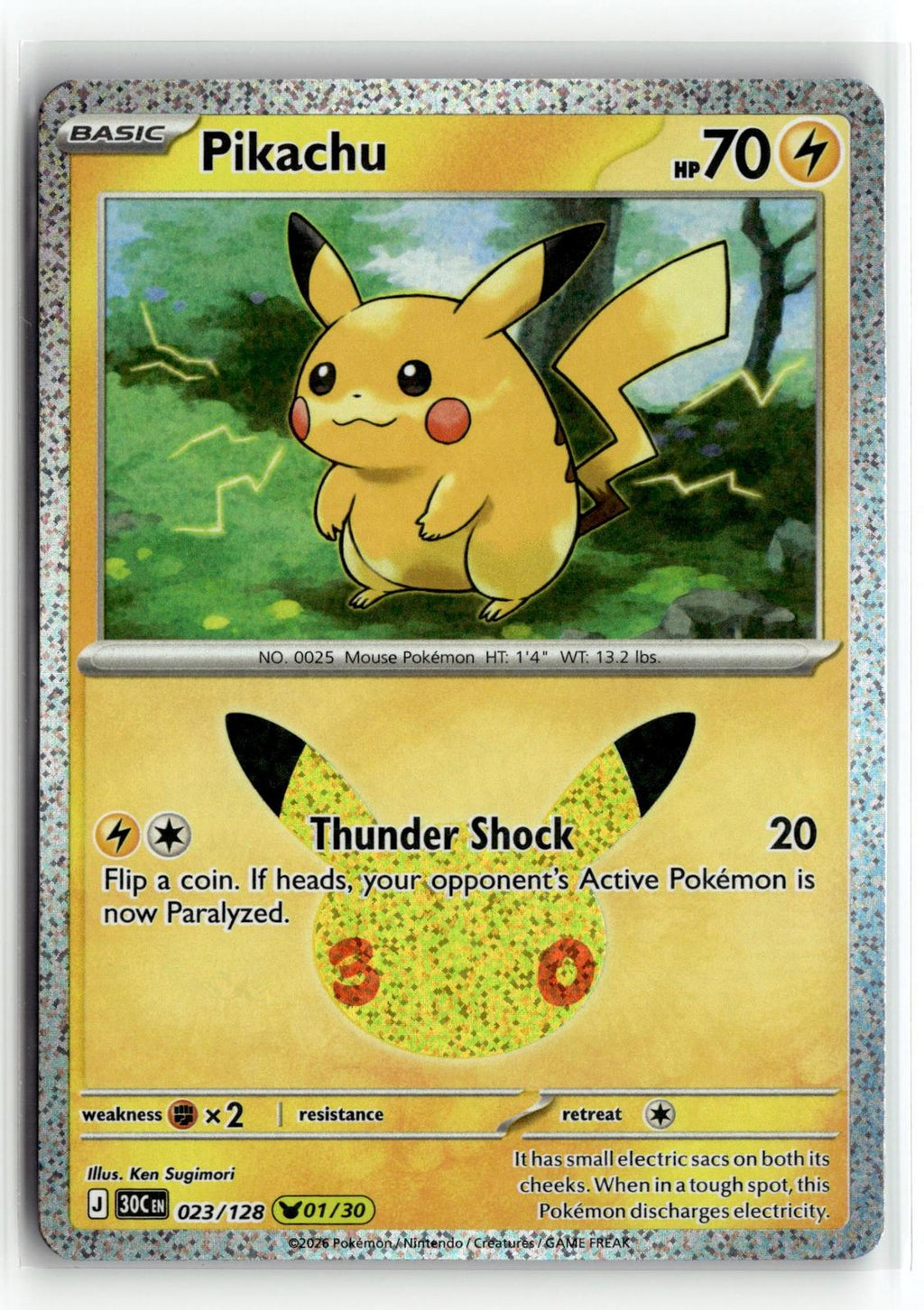 Pokemon tcg ME: 30th Celebration #023/128 Pikachu
