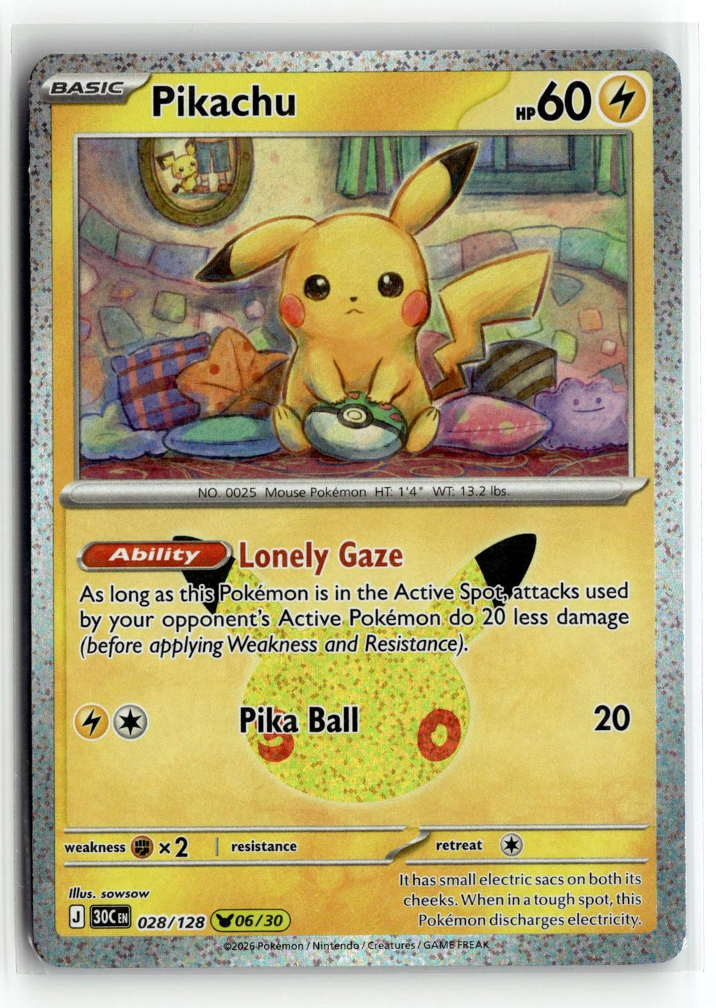 Pokemon tcg ME: 30th Celebration #028/128 Pikachu