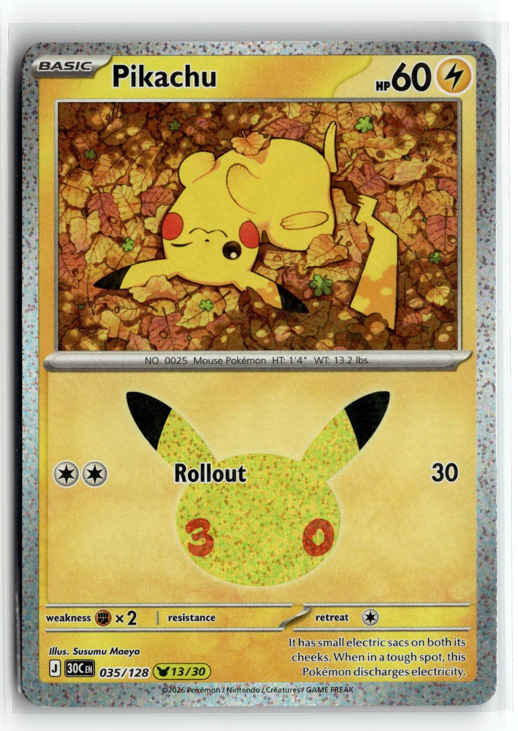 Pokemon tcg ME: 30th Celebration #035/128 Pikachu