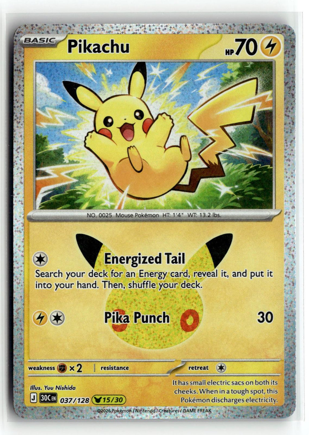 Pokemon tcg ME: 30th Celebration #037/128 Pikachu