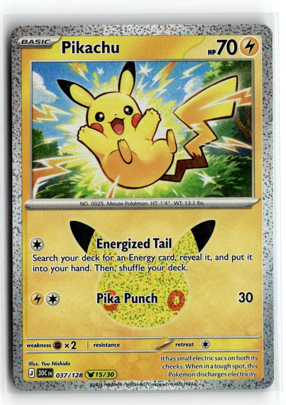 Pokemon tcg ME: 30th Celebration #037/128 Pikachu