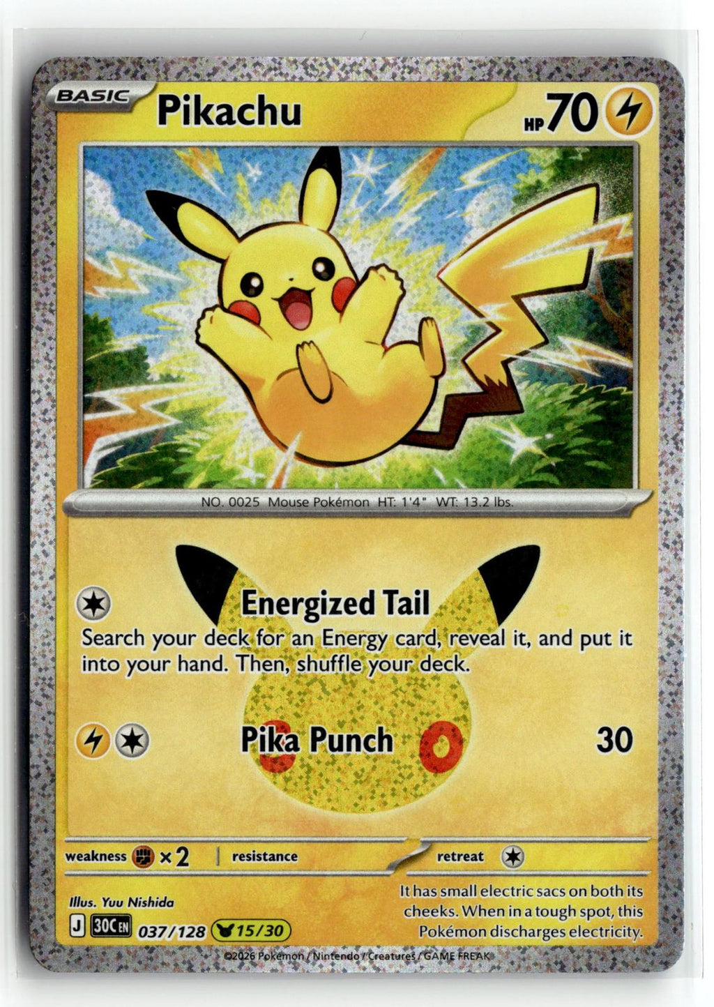 Pokemon tcg ME: 30th Celebration #037/128 Pikachu