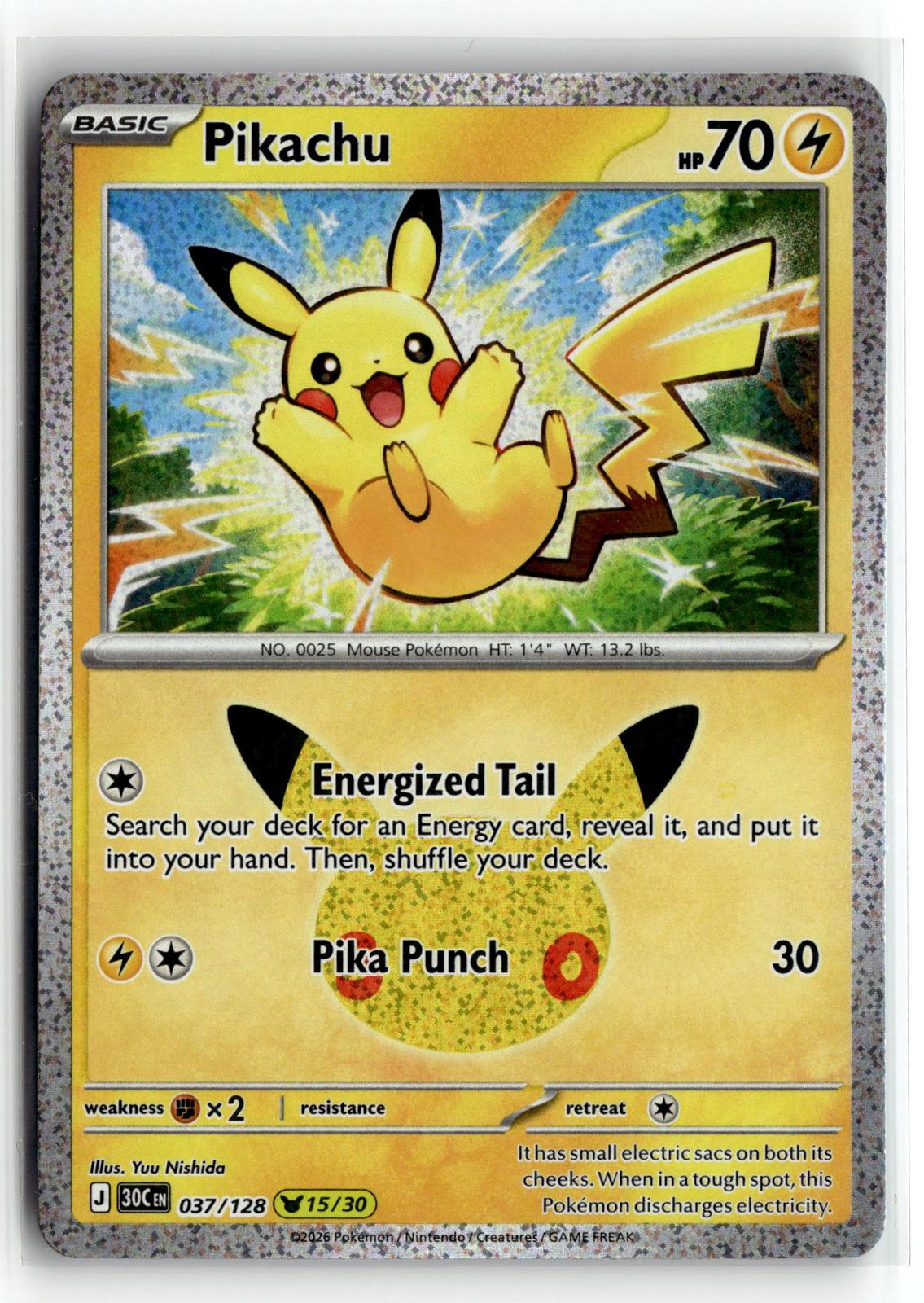 Pokemon tcg ME: 30th Celebration #037/128 Pikachu
