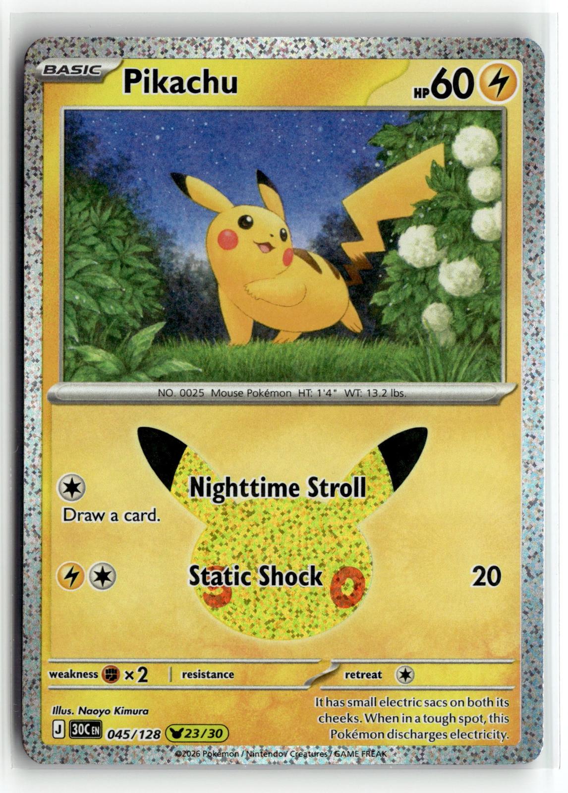 Pokemon tcg ME: 30th Celebration #045/128 Pikachu