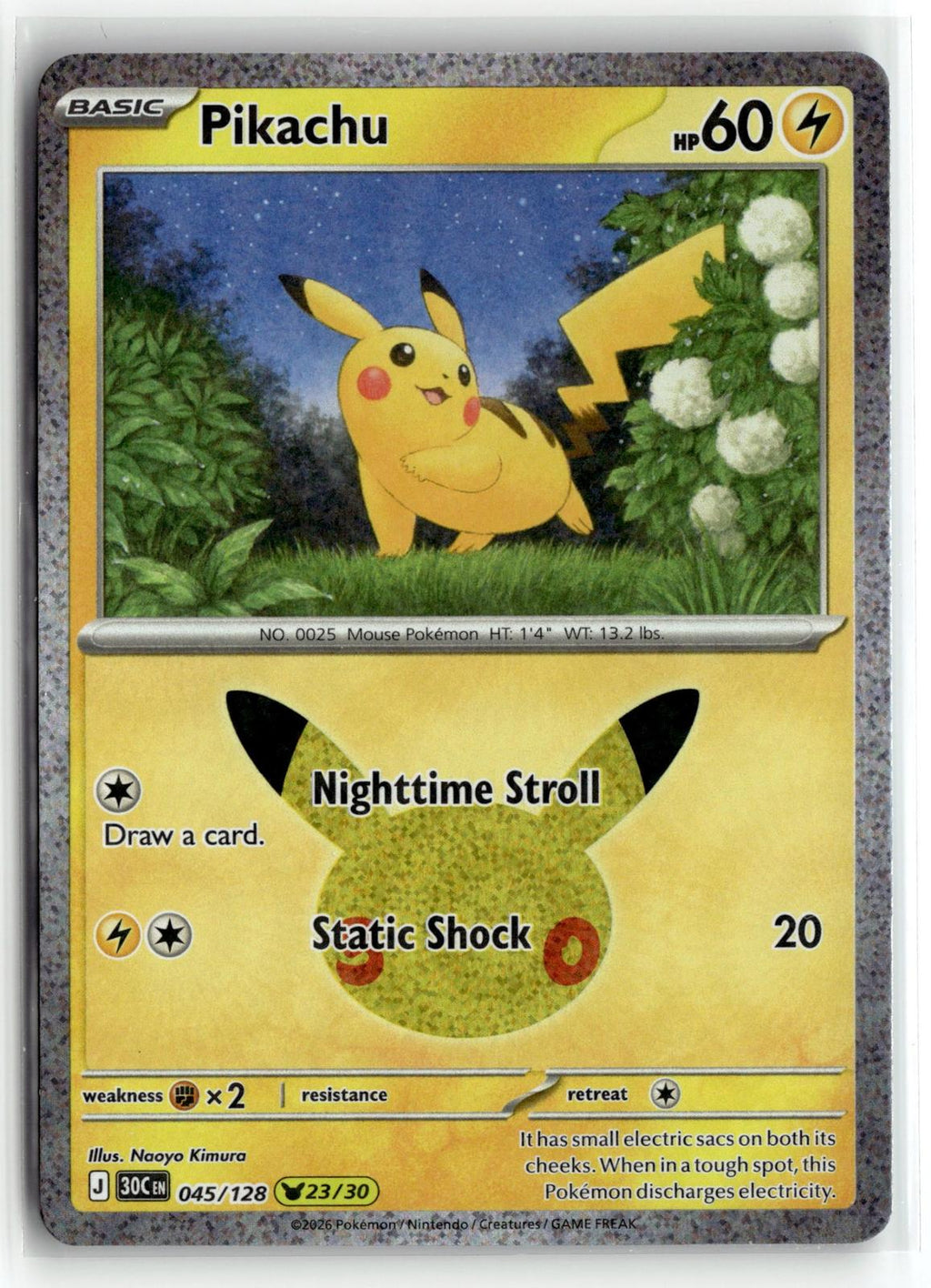 Pokemon tcg ME: 30th Celebration #045/128 Pikachu