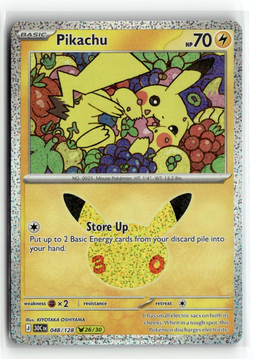 Pokemon tcg ME: 30th Celebration #048/128 Pikachu