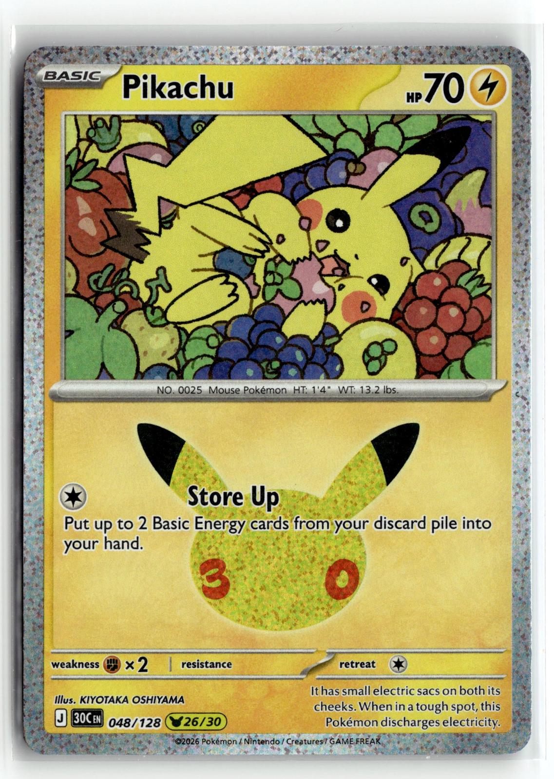Pokemon tcg ME: 30th Celebration #048/128 Pikachu
