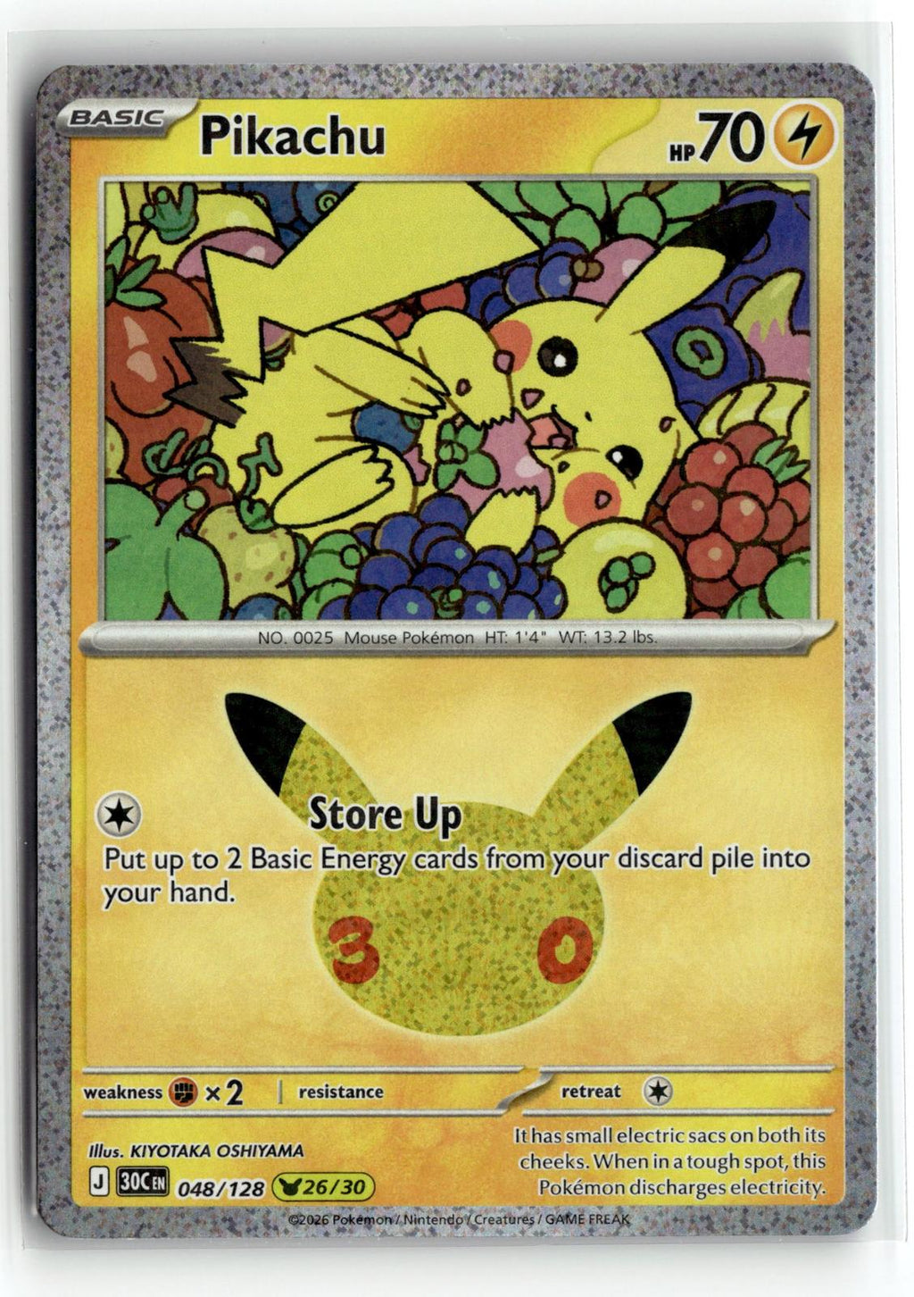 Pokemon tcg ME: 30th Celebration #048/128 Pikachu