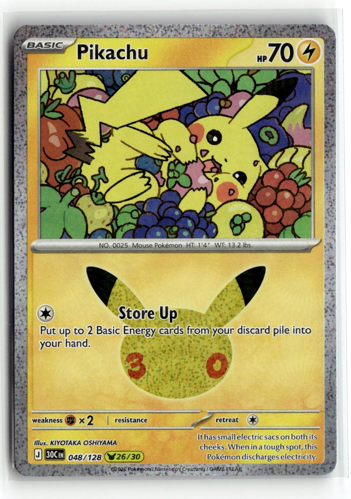 Pokemon tcg ME: 30th Celebration #048/128 Pikachu