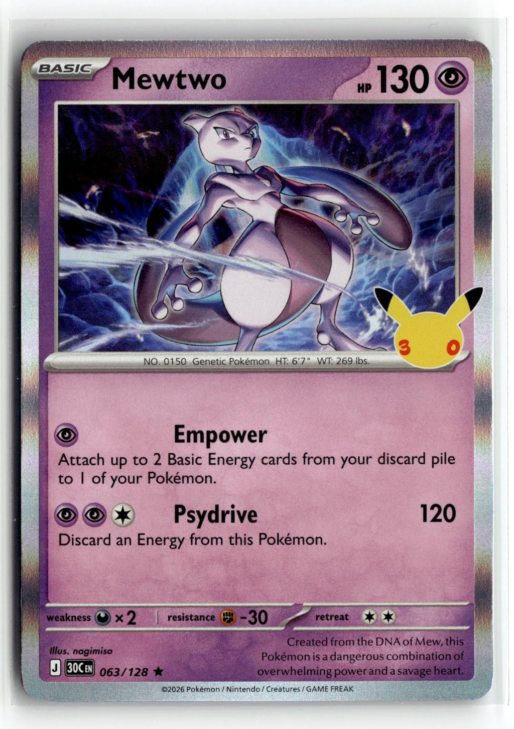 Pokemon tcg ME: 30th Celebration #063/128 Mewtwo