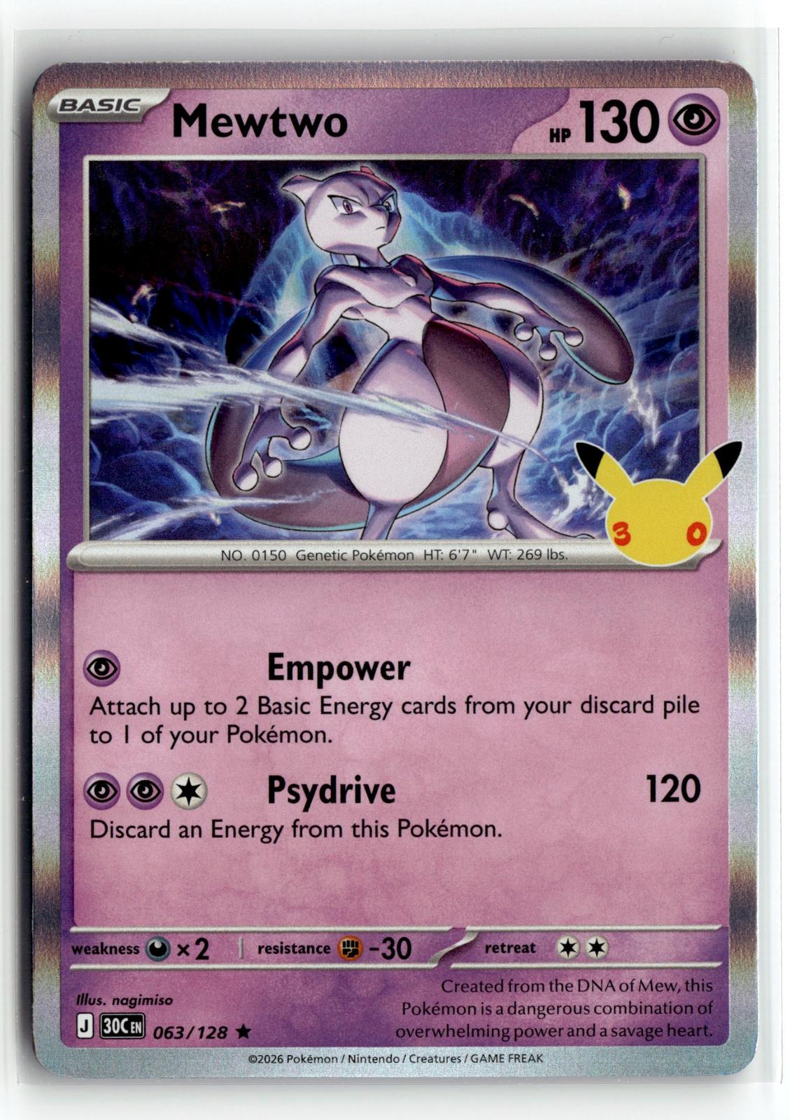 Pokemon tcg ME: 30th Celebration #063/128 Mewtwo
