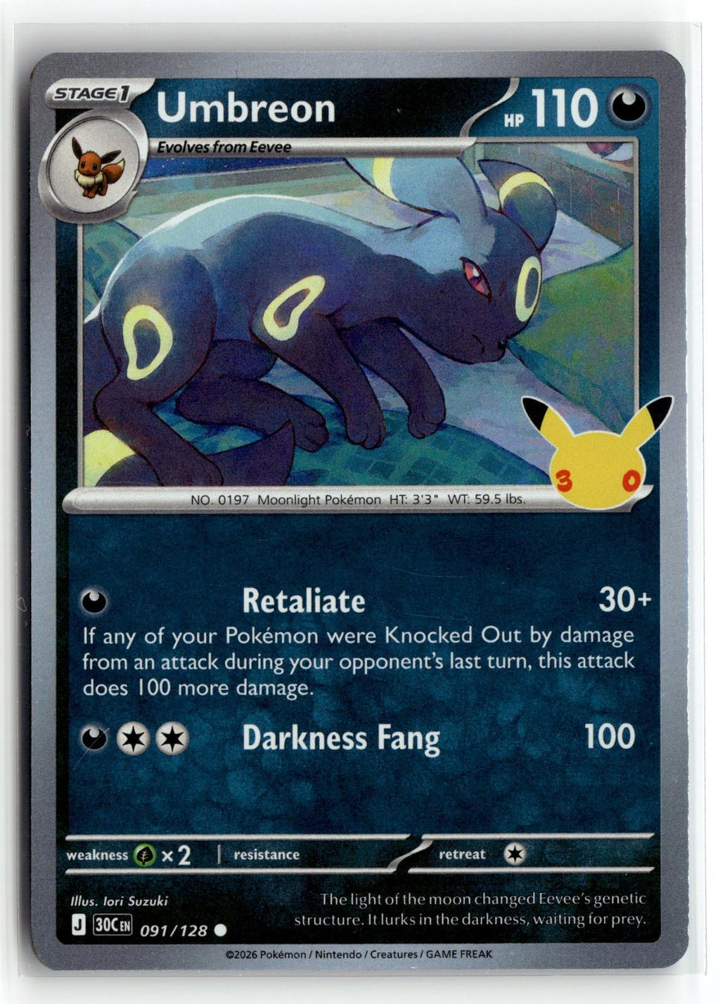 Pokemon tcg ME: 30th Celebration #091/128 Umbreon
