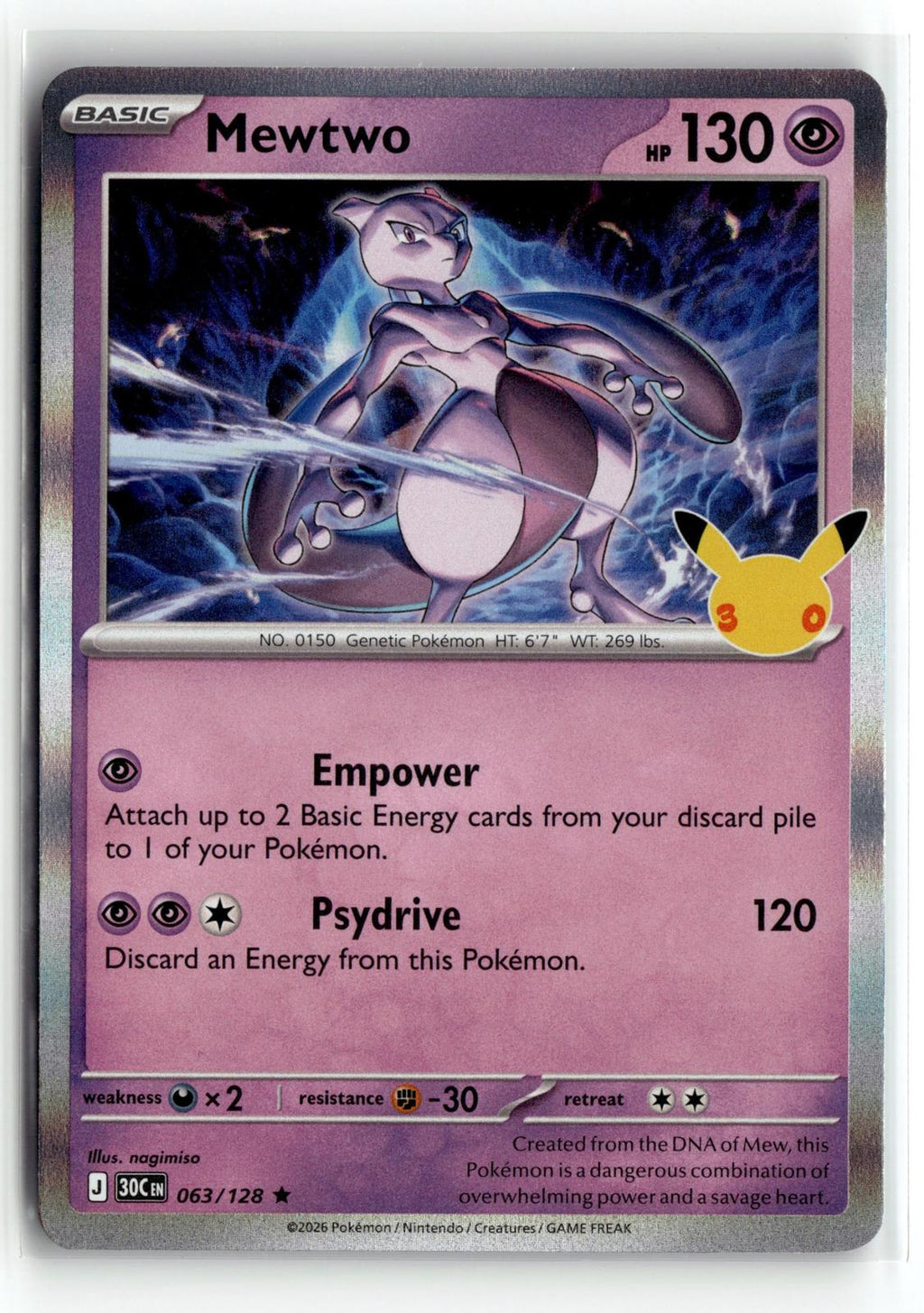 Pokemon tcg ME: 30th Celebration #063/128 Mewtwo
