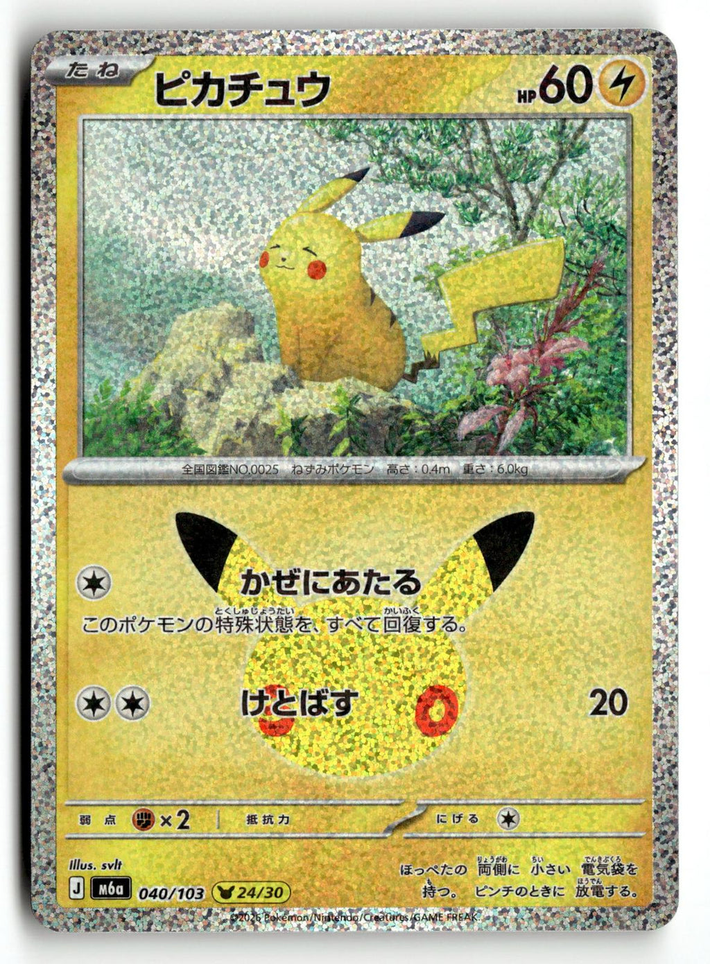 Pokemon tcg M6a: MEGA Expansion 30th Celebration #040/103 Pikachu