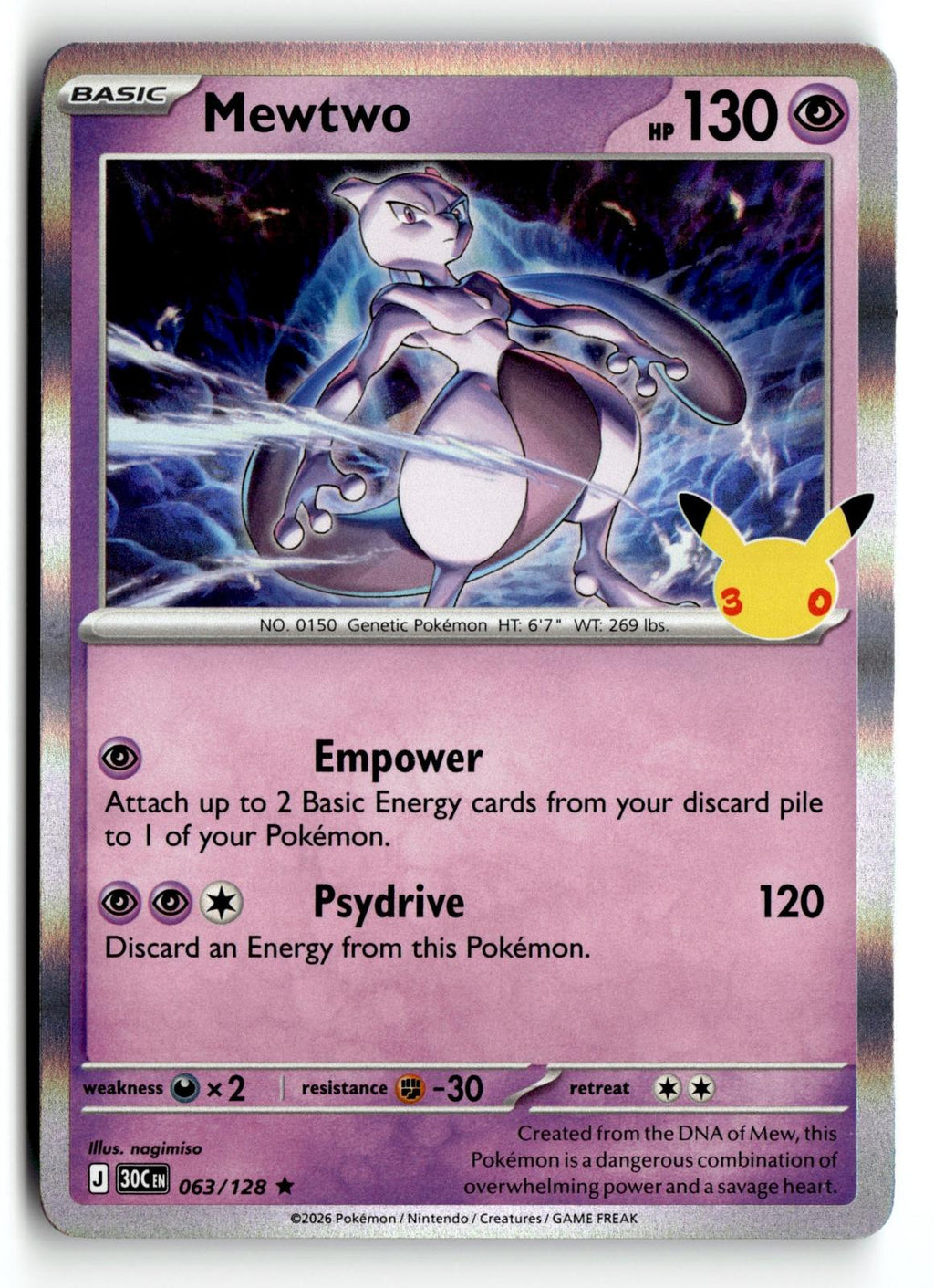 Pokemon tcg ME: 30th Celebration #063/128 Mewtwo