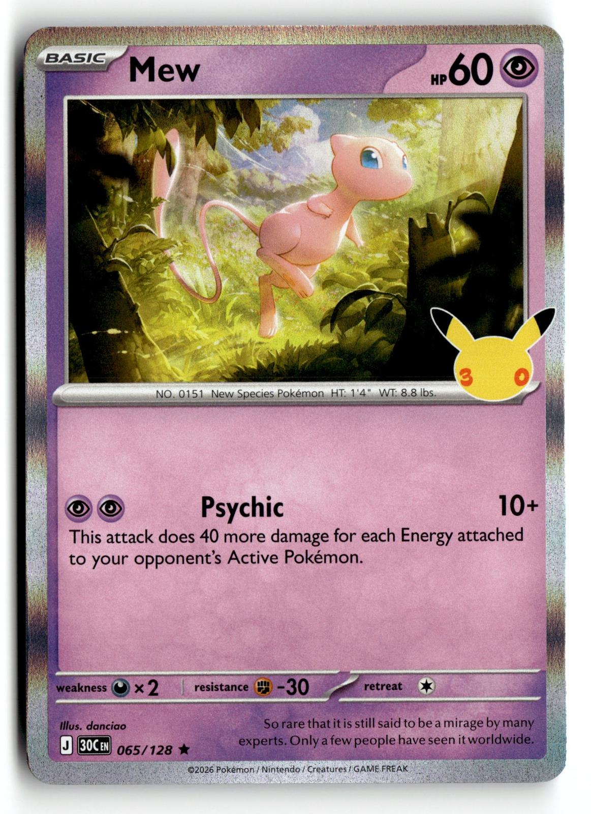 Pokemon tcg ME: 30th Celebration #065/128 Mew