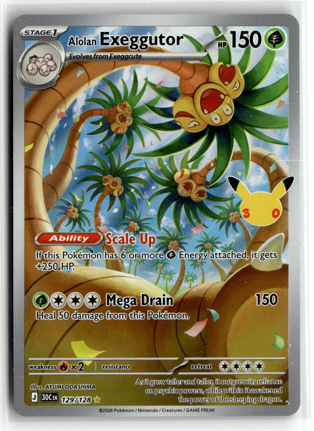 Pokemon tcg ME: 30th Celebration #129/128 Alolan Exeggutor